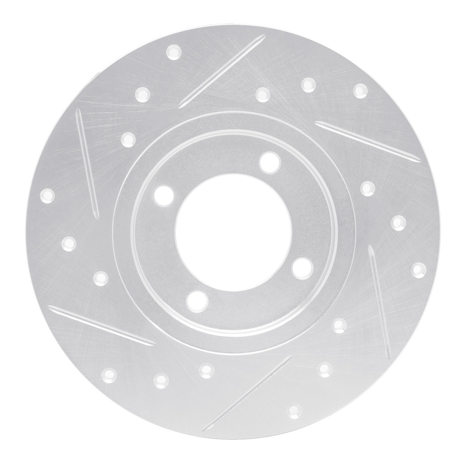DYN 631-76005R DFC Brake Rotor - Drilled and Slotted - Silver - Image 4
