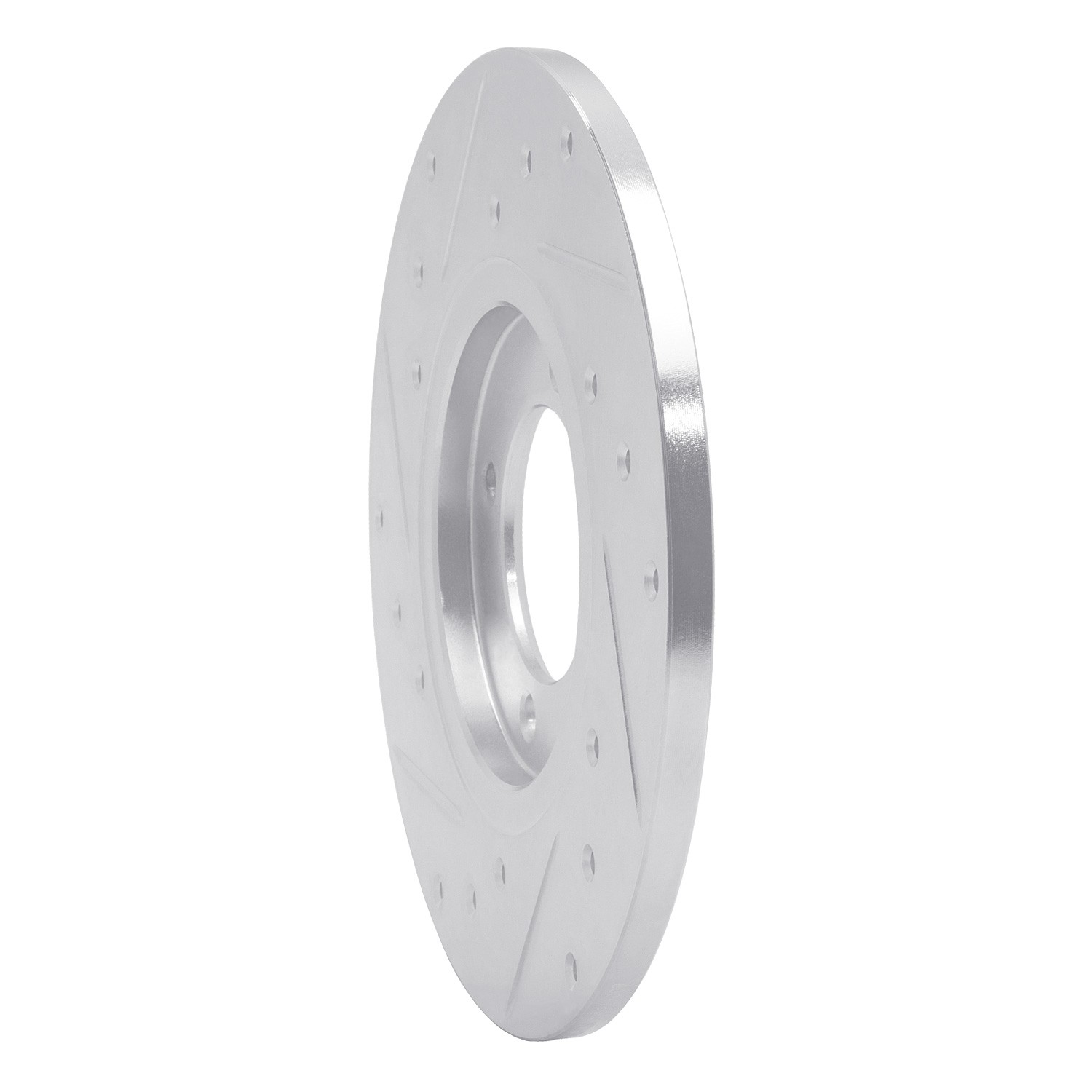 DYN 631-76005R DFC Brake Rotor - Drilled and Slotted - Silver - Image 2