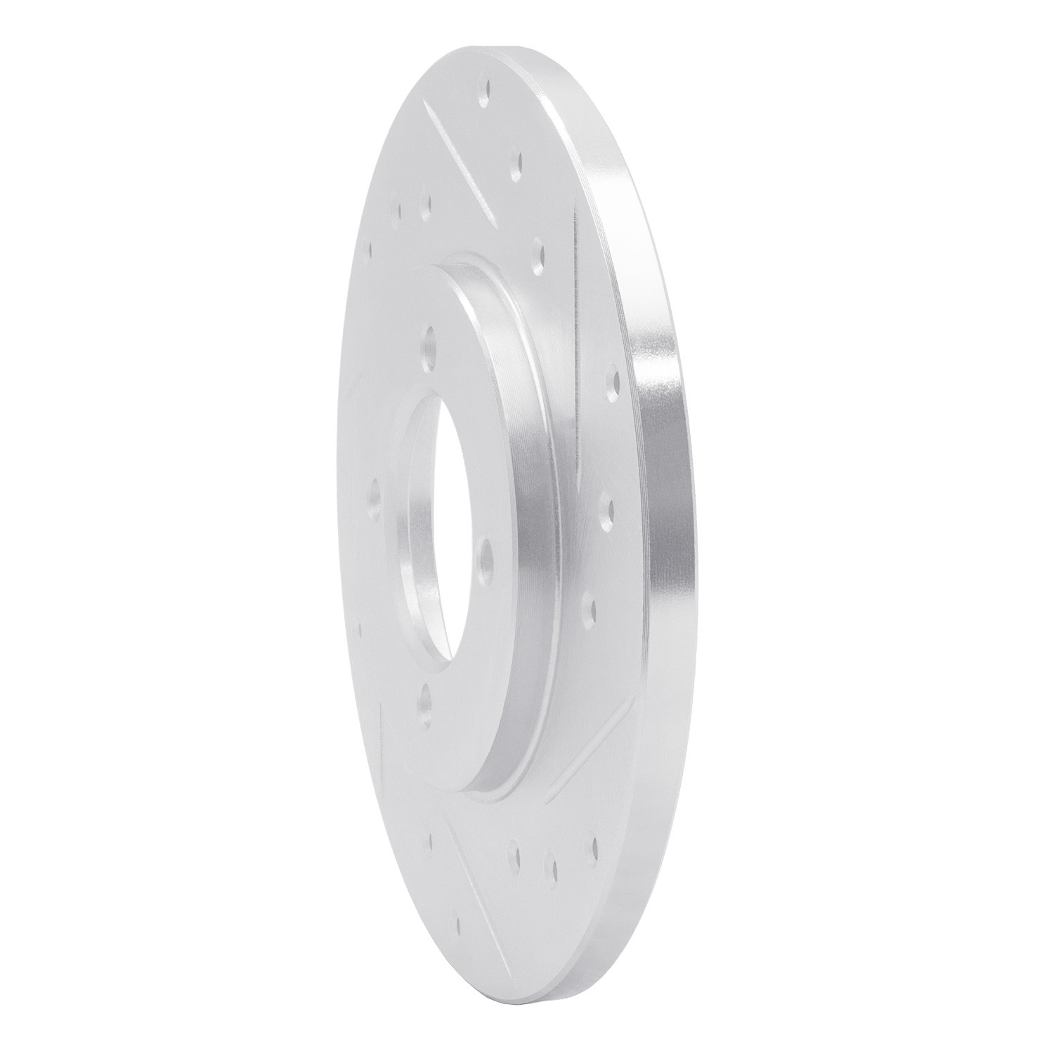 DYN 631-76006R DFC Brake Rotor - Drilled and Slotted - Silver