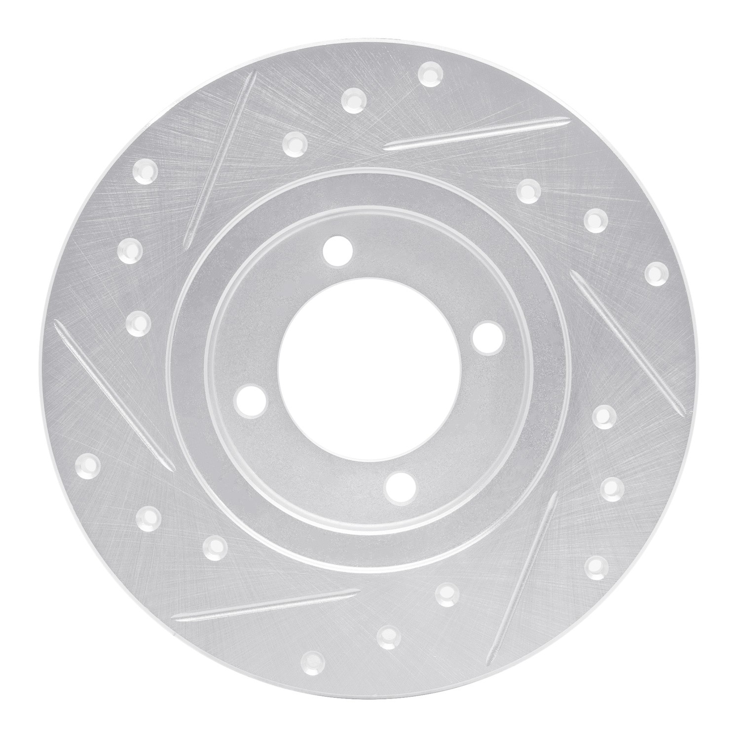 DYN 631-76006R DFC Brake Rotor - Drilled and Slotted - Silver - Image 5