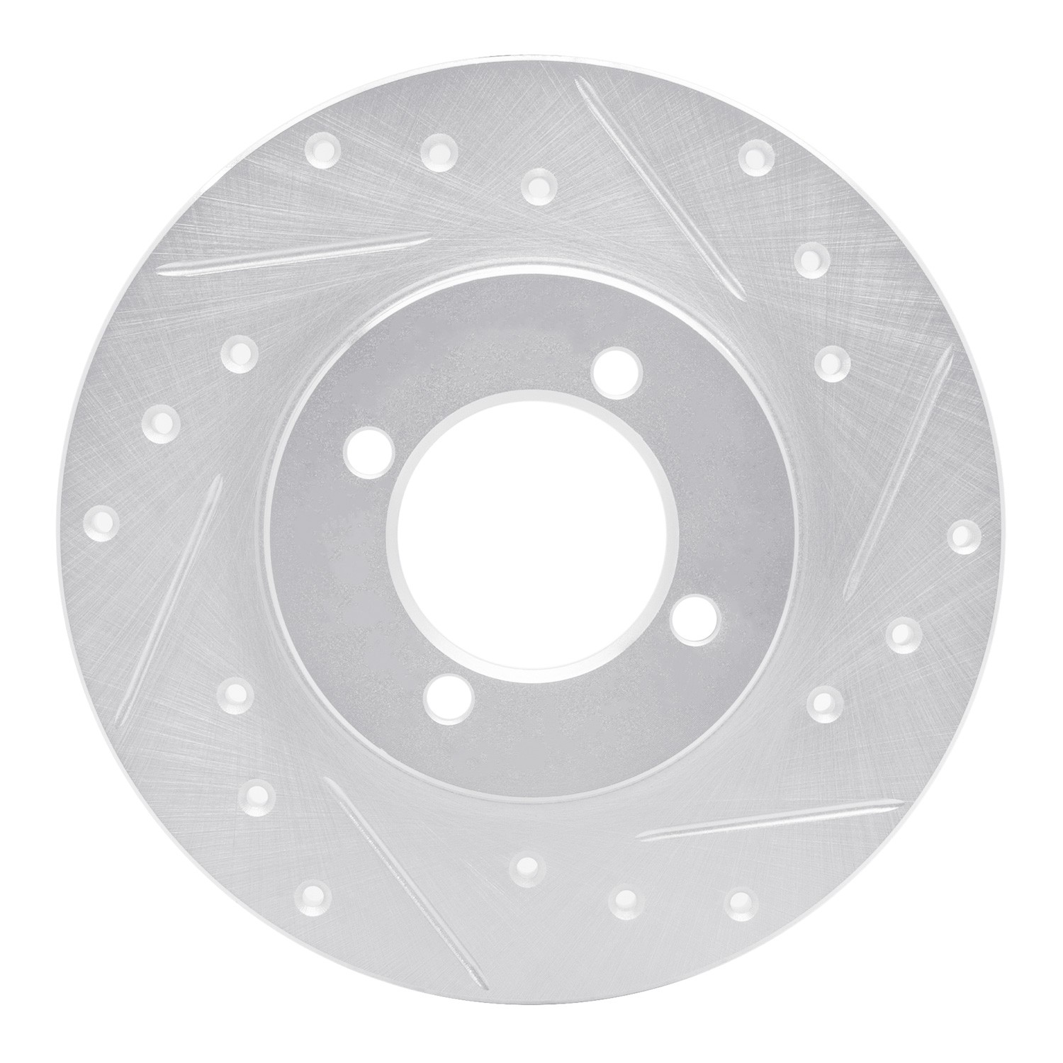 DYN 631-76006R DFC Brake Rotor - Drilled and Slotted - Silver - Image 2