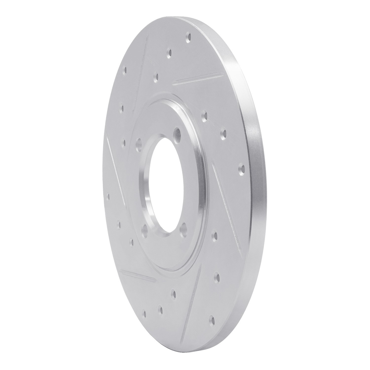 DYN 631-76007L DFC Brake Rotor - Drilled and Slotted - Silver - Image 2