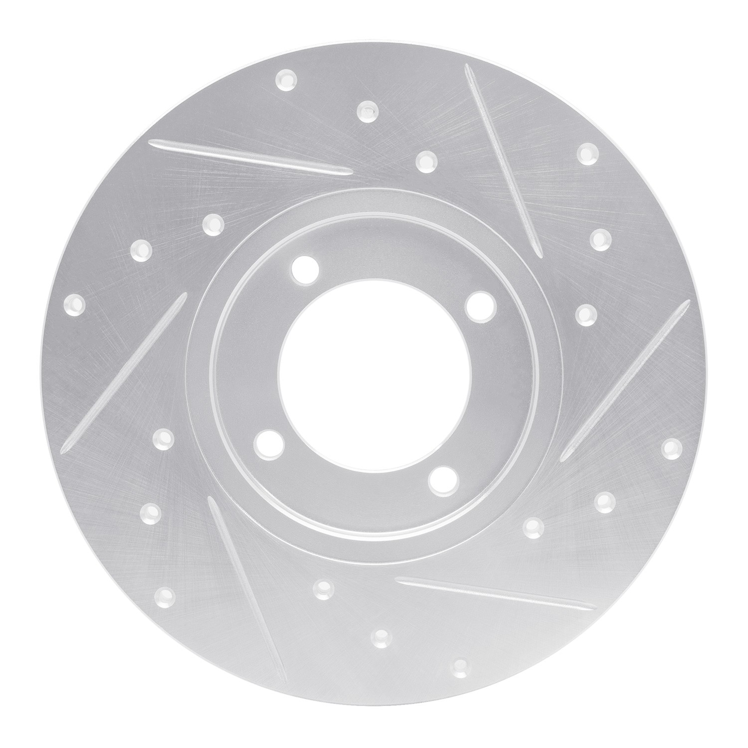 DYN 631-76007L DFC Brake Rotor - Drilled and Slotted - Silver - Image 3