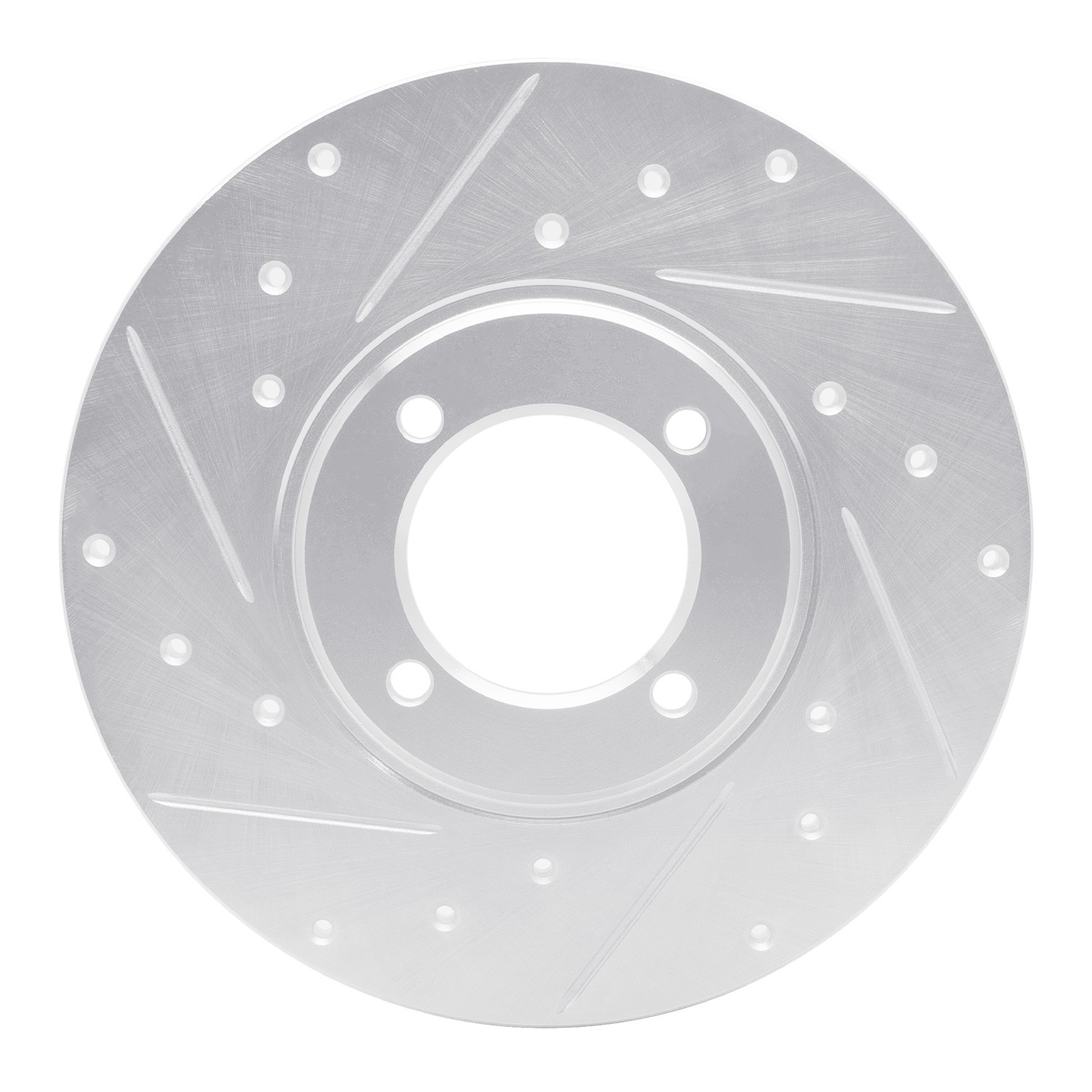 DYN 631-76007L DFC Brake Rotor - Drilled and Slotted - Silver - Image 4