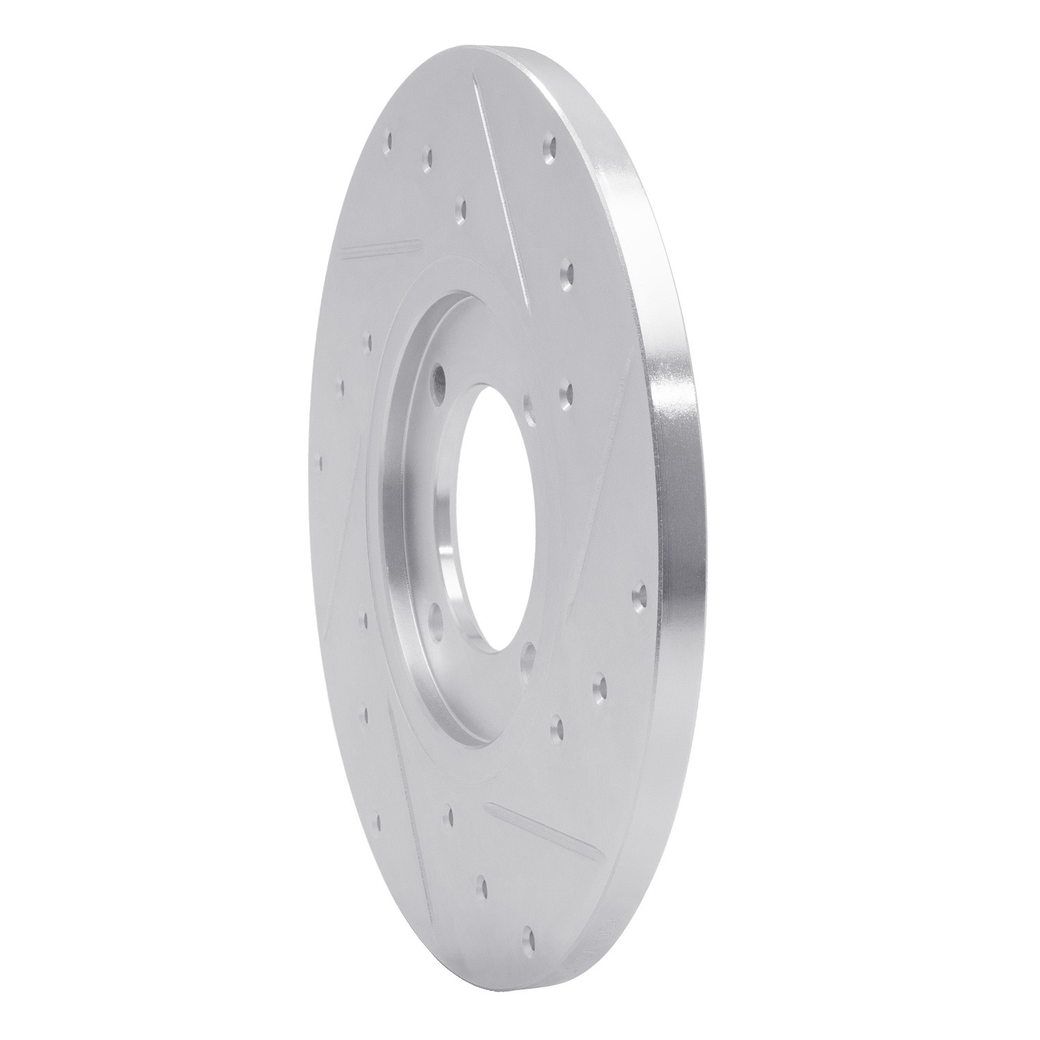 DYN 631-76007L DFC Brake Rotor - Drilled and Slotted - Silver