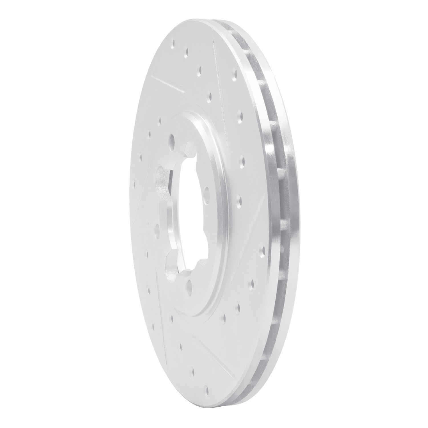 DYN 631-76013R DFC Brake Rotor - Drilled and Slotted - Silver - Image 3