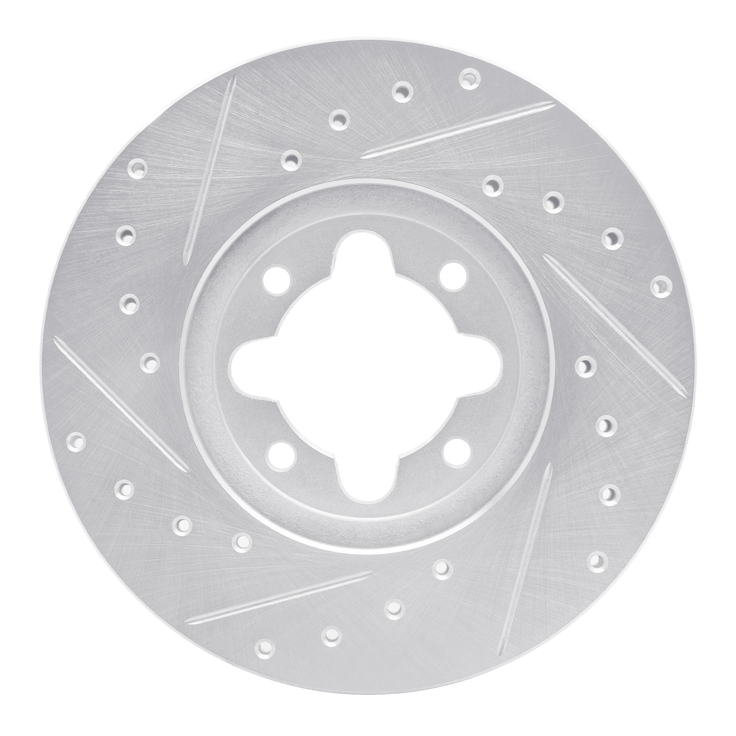 DYN 631-76013R DFC Brake Rotor - Drilled and Slotted - Silver - Image 4