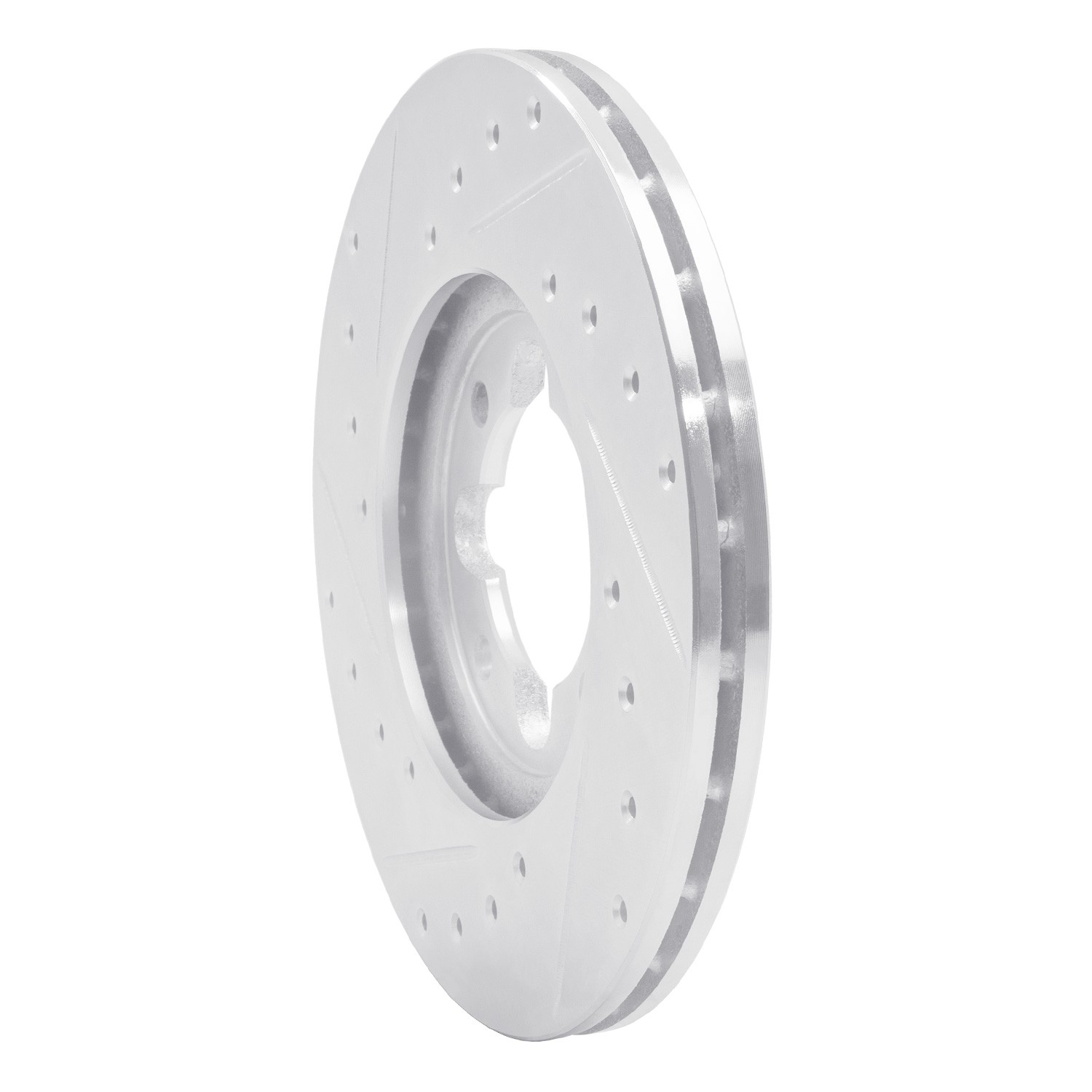 DYN 631-76013R DFC Brake Rotor - Drilled and Slotted - Silver - Image 2