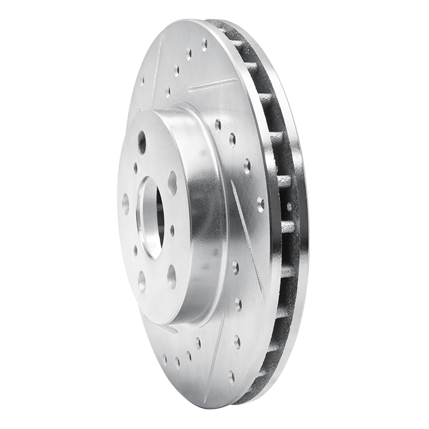 DYN 631-76036L DFC Brake Rotor - Drilled and Slotted - Silver - Image 2