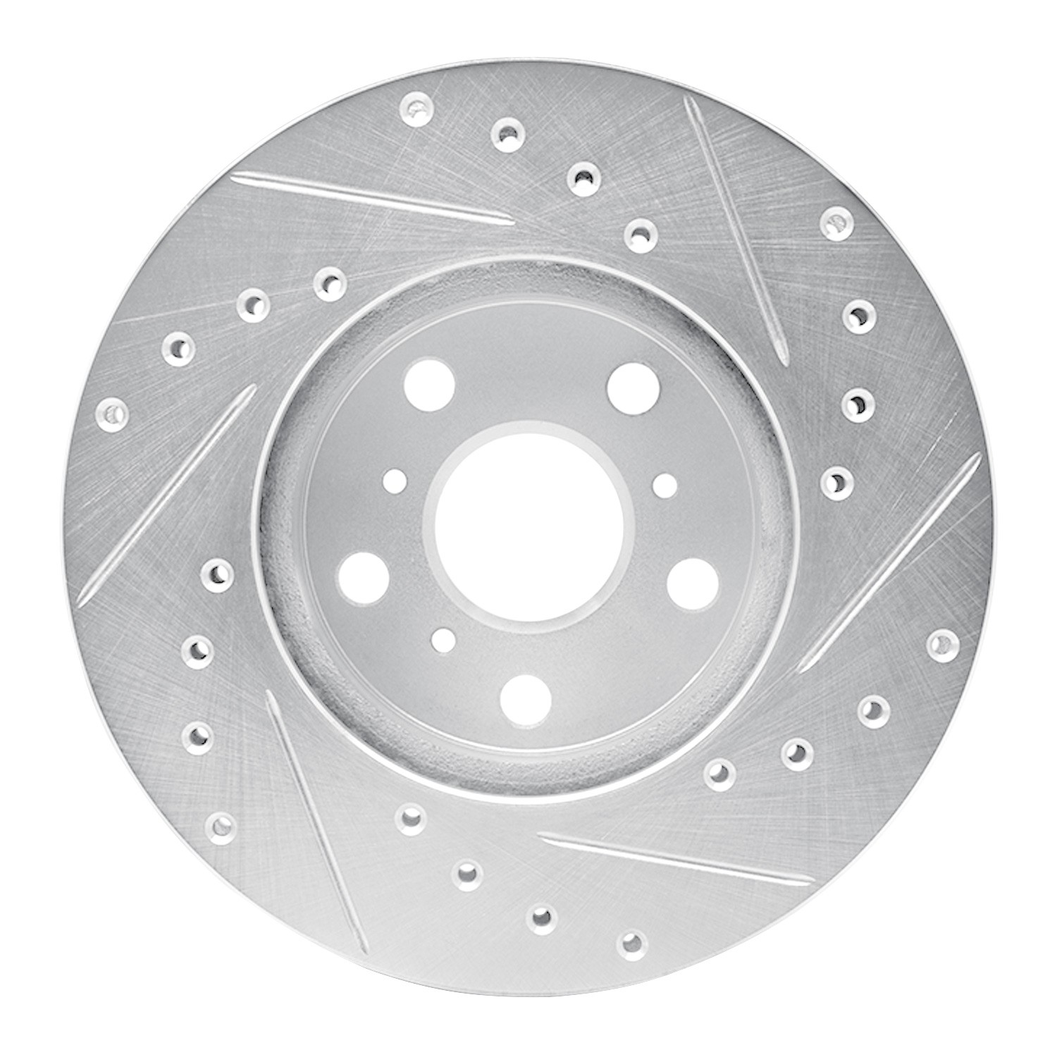 DYN 631-76036L DFC Brake Rotor - Drilled and Slotted - Silver - Image 3