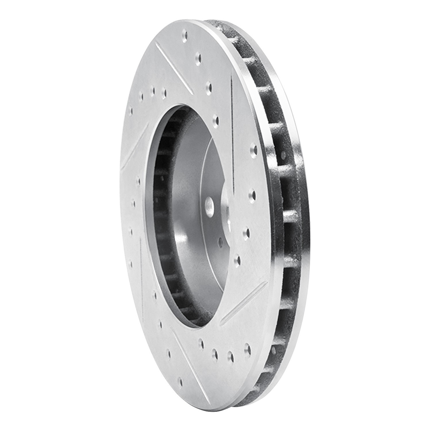 DYN 631-76036L DFC Brake Rotor - Drilled and Slotted - Silver