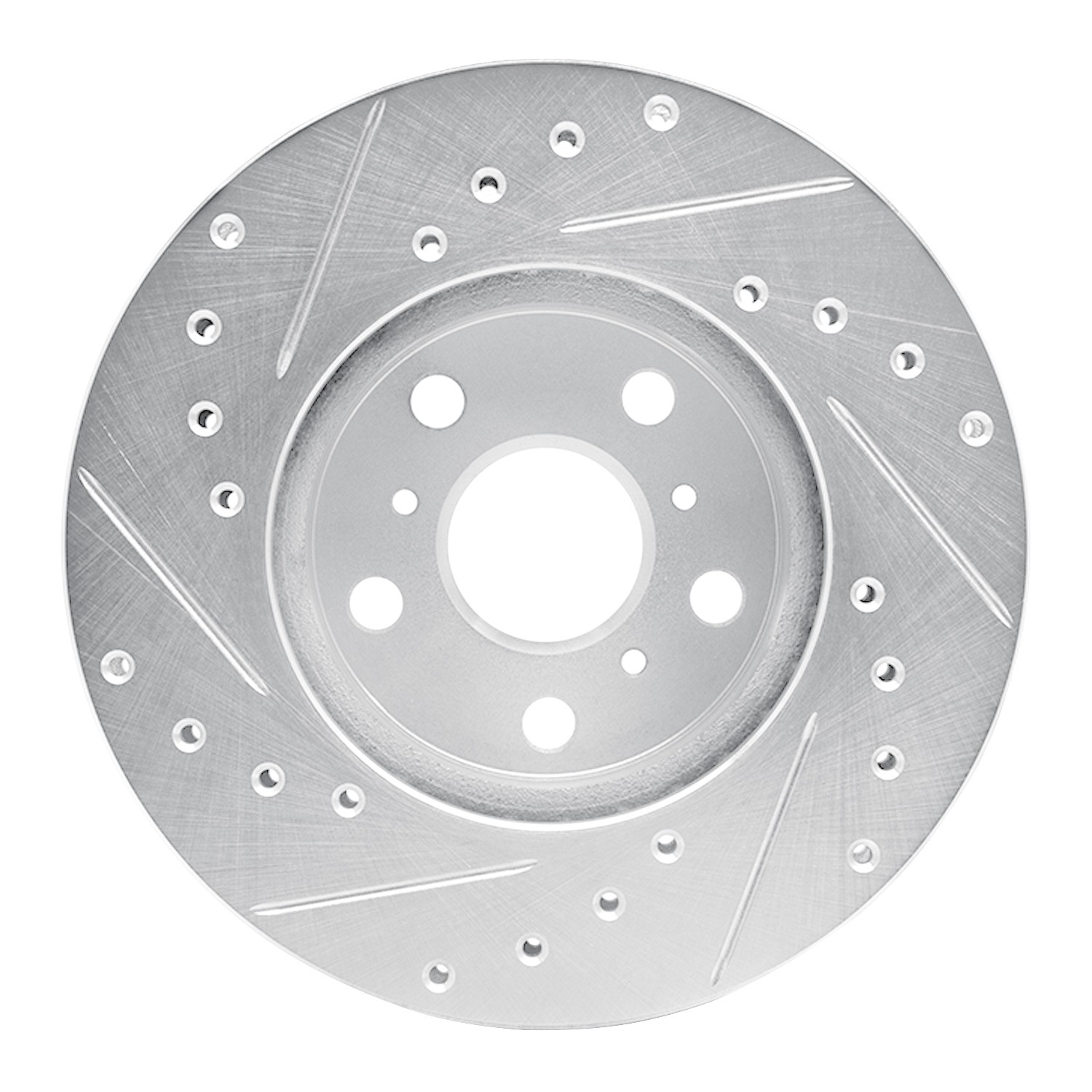 DYN 631-76036R DFC Brake Rotor - Drilled and Slotted - Silver