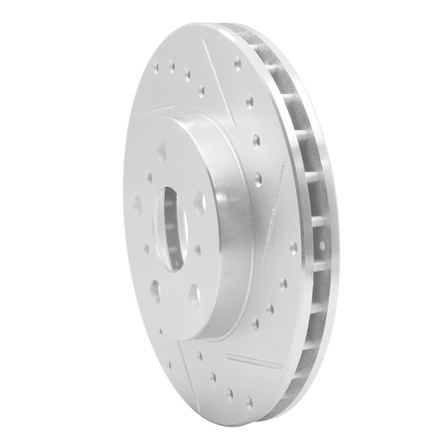 DYN 631-76041R DFC Brake Rotor - Drilled and Slotted - Silver