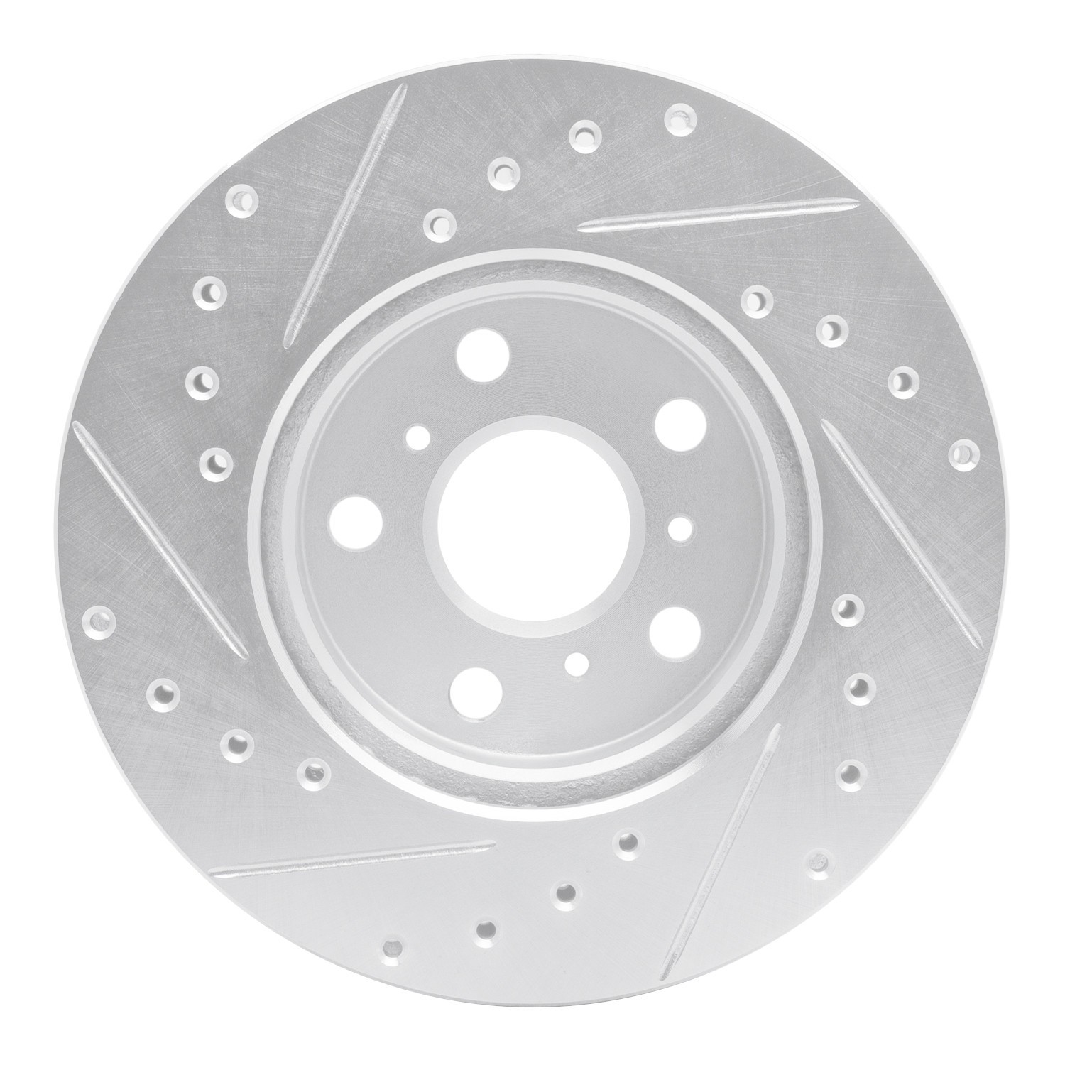 DYN 631-76041R DFC Brake Rotor - Drilled and Slotted - Silver - Image 2