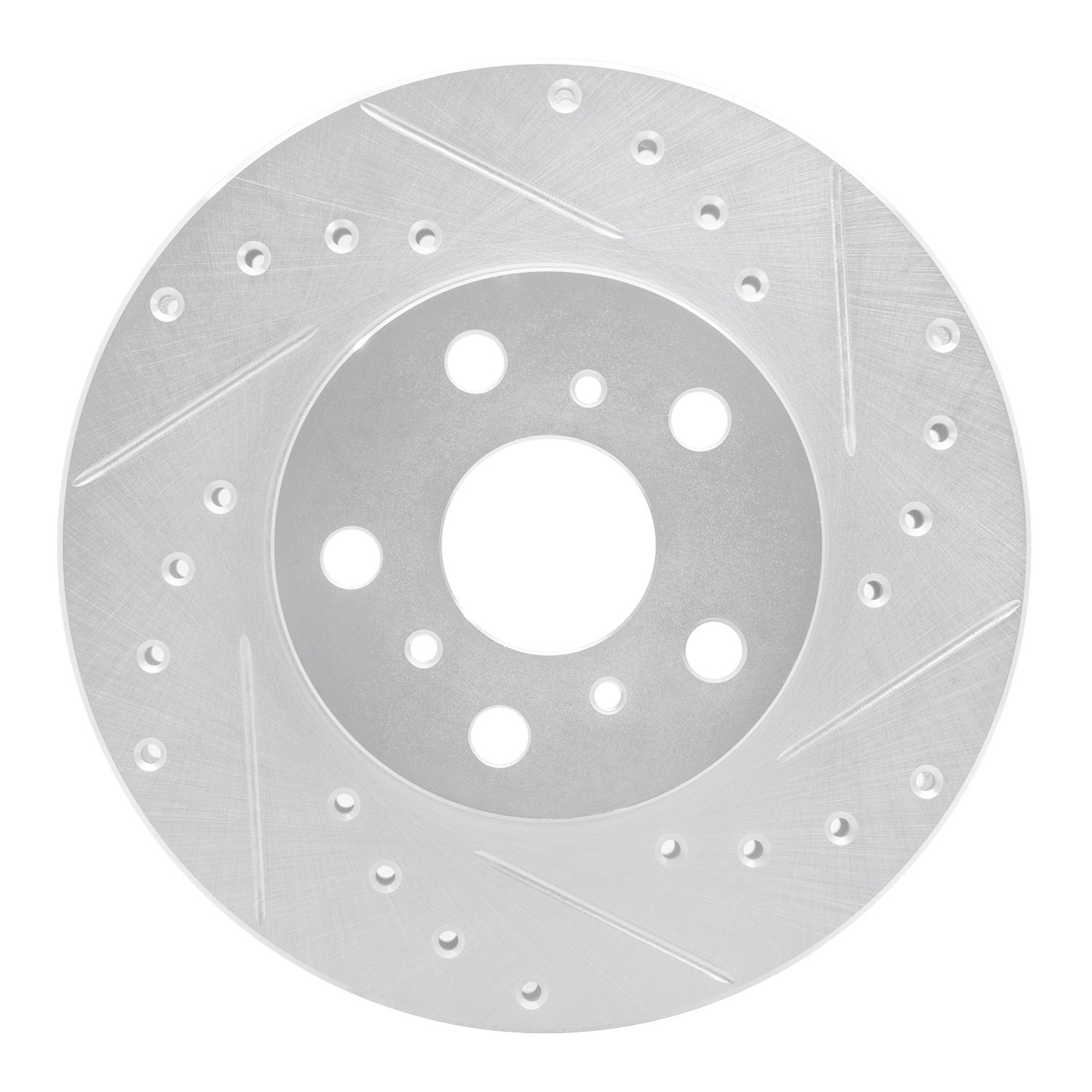 DYN 631-76041R DFC Brake Rotor - Drilled and Slotted - Silver - Image 3