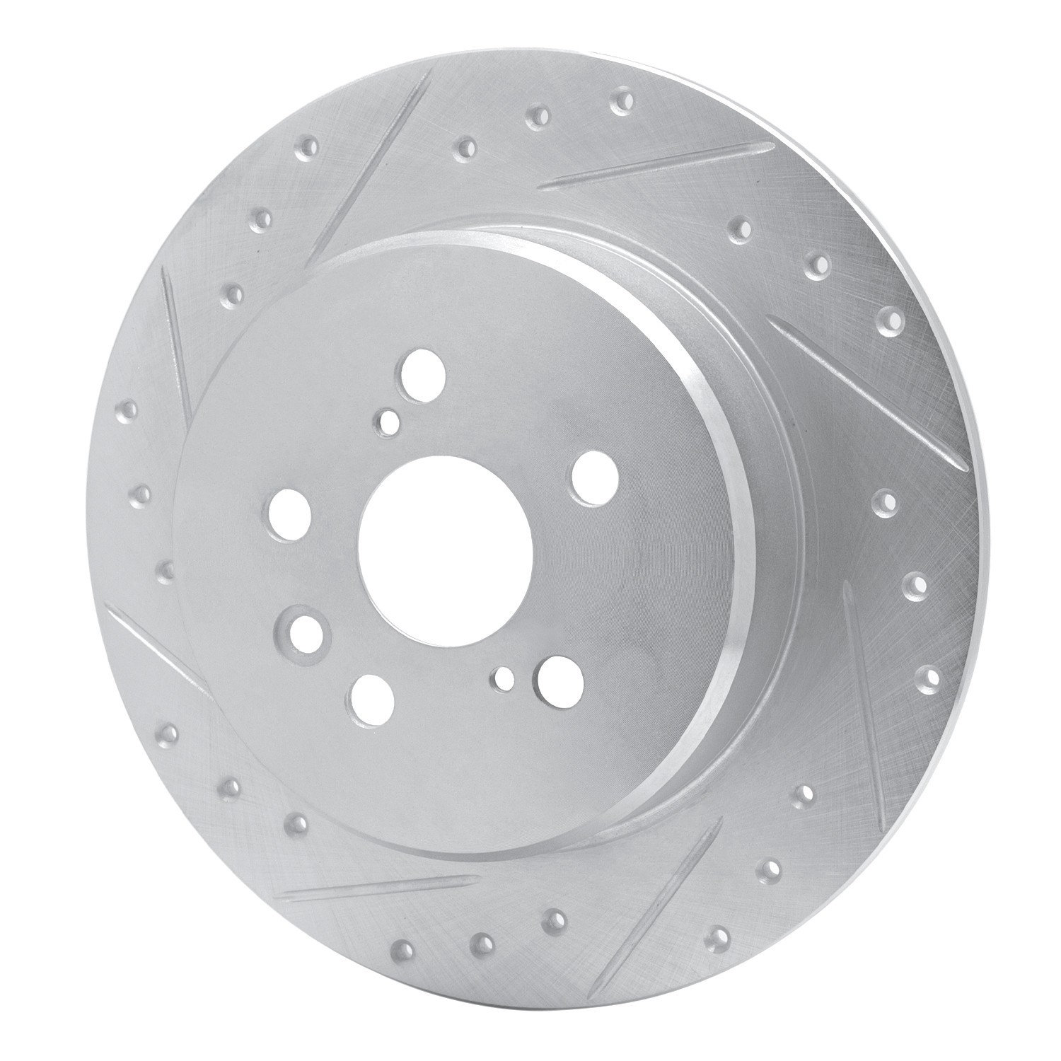 DYN 631-76046L DFC Brake Rotor - Drilled and Slotted - Silver - Image 2