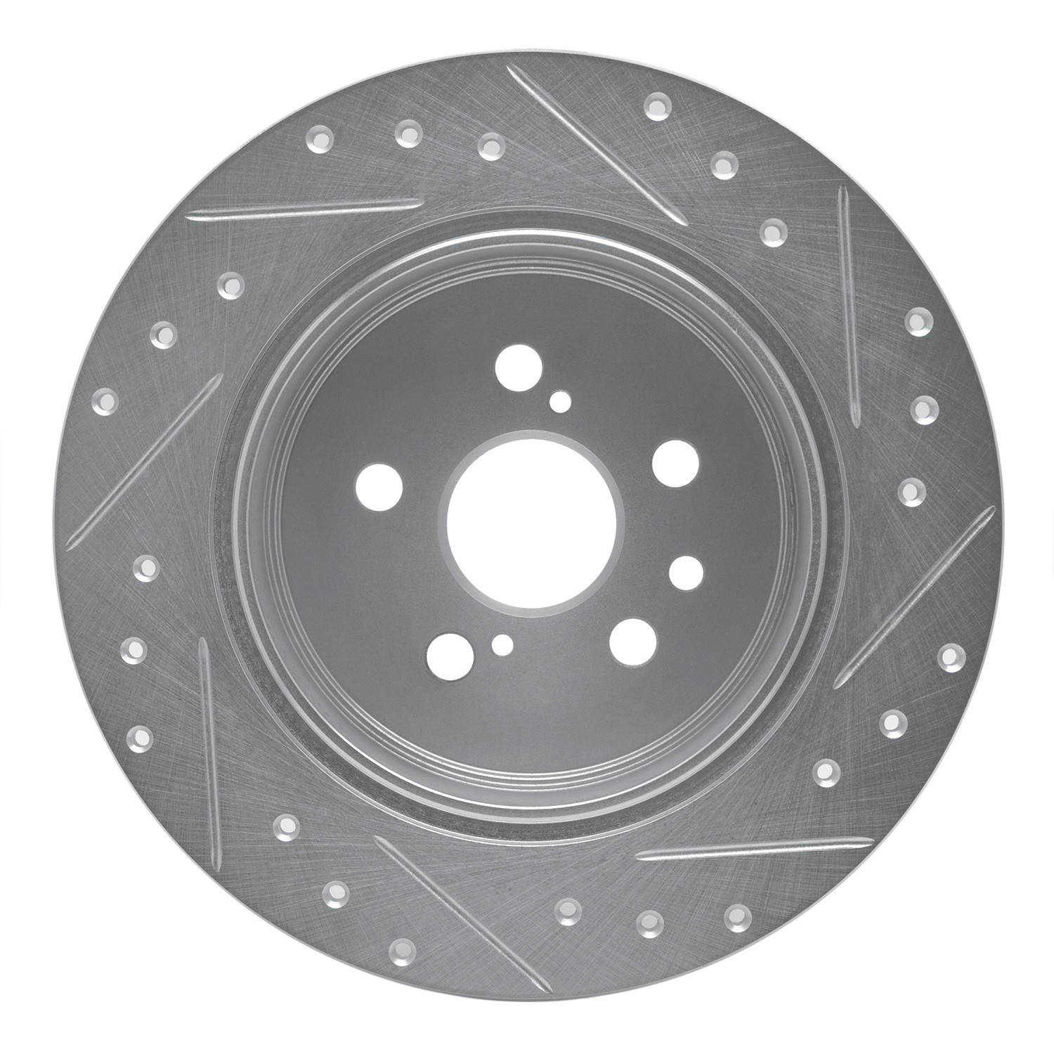 DYN 631-76046L DFC Brake Rotor - Drilled and Slotted - Silver - Image 3