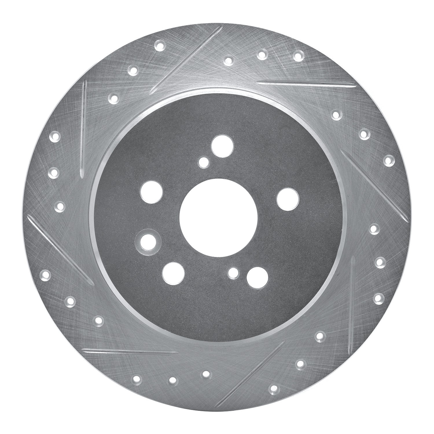 DYN 631-76046L DFC Brake Rotor - Drilled and Slotted - Silver - Image 4