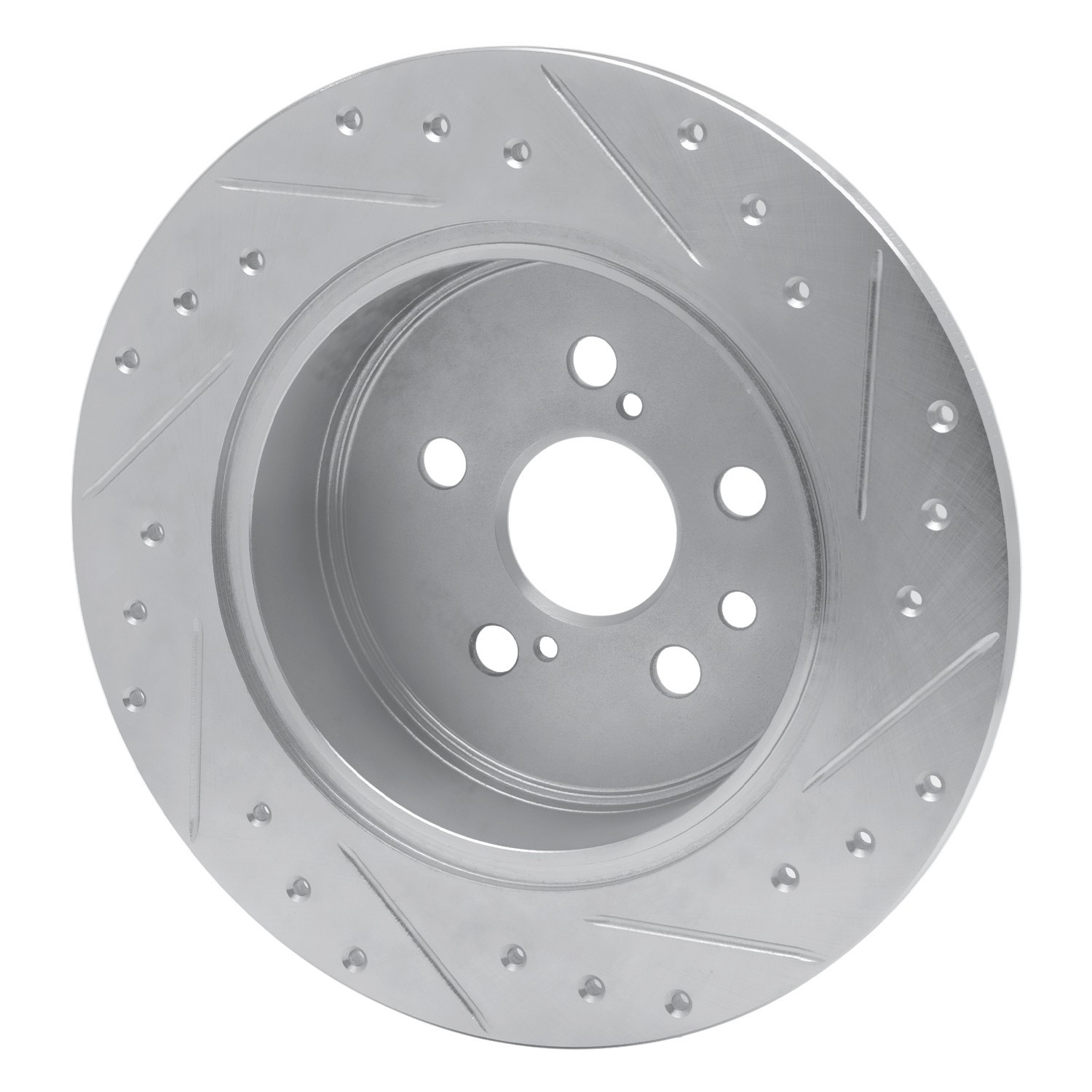 DYN 631-76046L DFC Brake Rotor - Drilled and Slotted - Silver - Image 5
