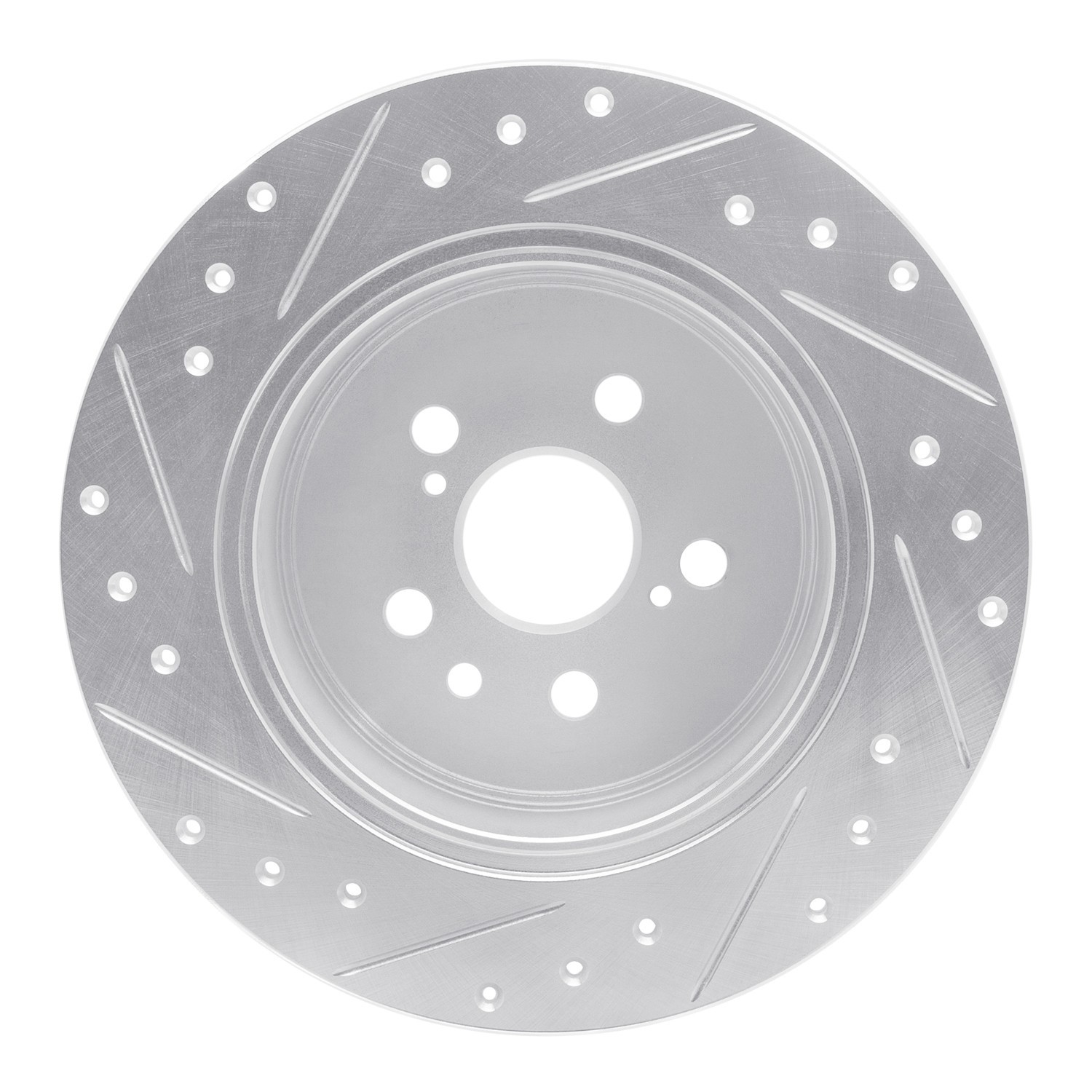 DYN 631-76046R DFC Brake Rotor - Drilled and Slotted - Silver - Image 4