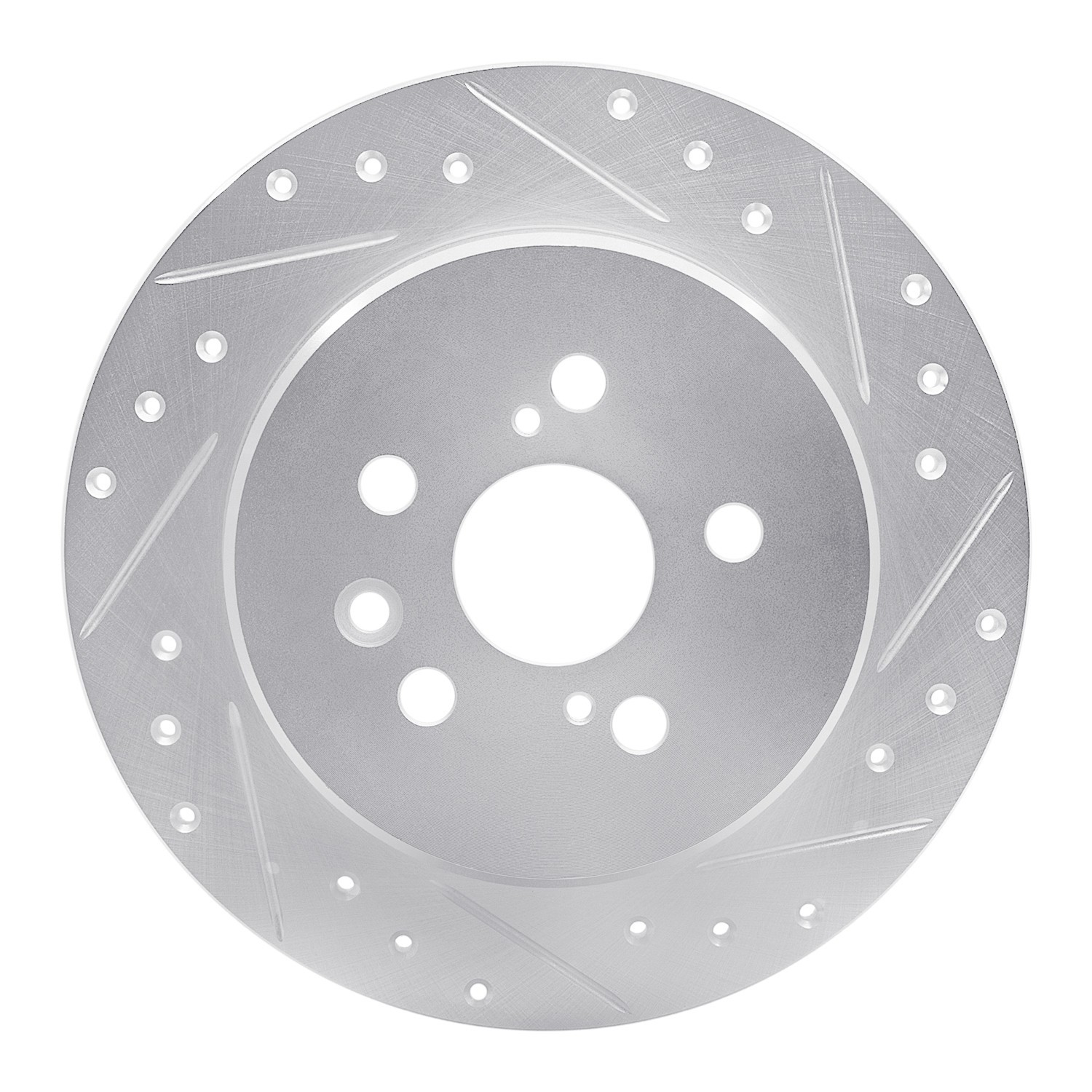 DYN 631-76046R DFC Brake Rotor - Drilled and Slotted - Silver - Image 5