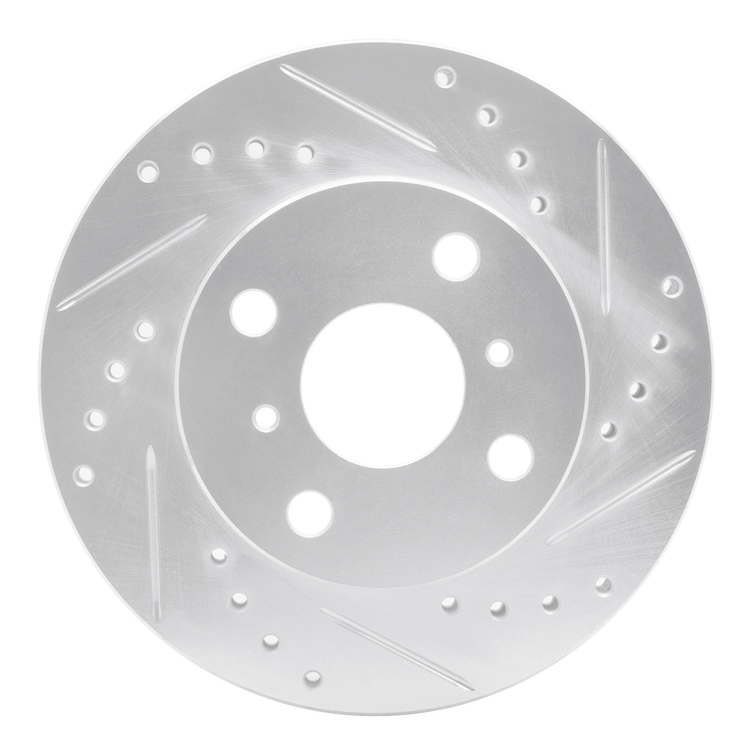 DYN 631-76049R DFC Brake Rotor - Drilled and Slotted - Silver
