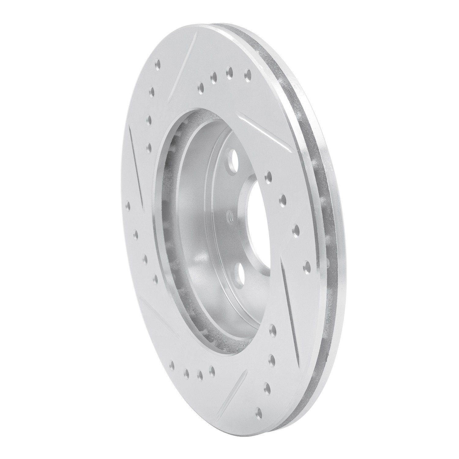 DYN 631-76049R DFC Brake Rotor - Drilled and Slotted - Silver - Image 2