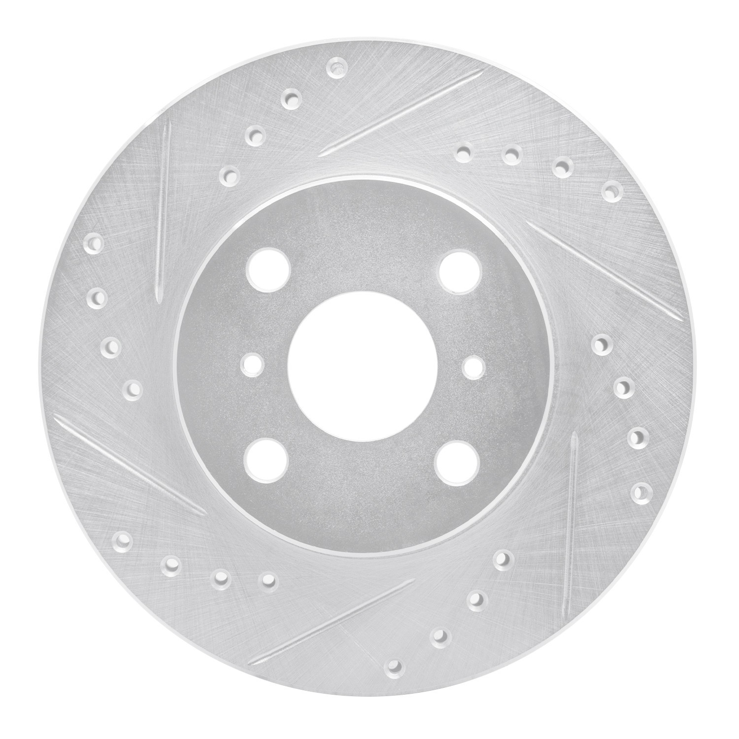 DYN 631-76050L DFC Brake Rotor - Drilled and Slotted - Silver