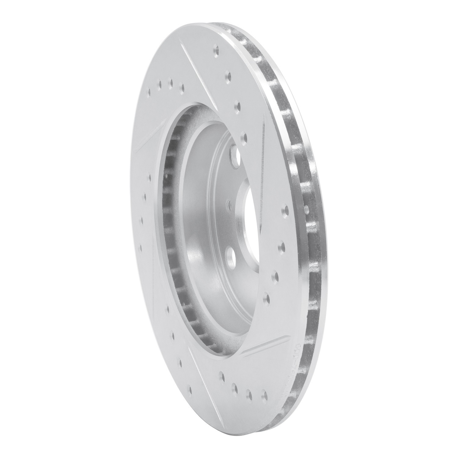 DYN 631-76050L DFC Brake Rotor - Drilled and Slotted - Silver - Image 2