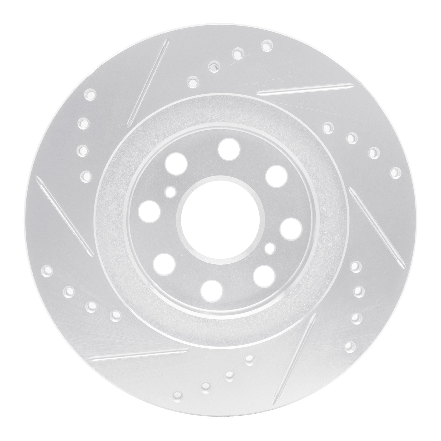 DYN 631-76073R DFC Brake Rotor - Drilled and Slotted - Silver - Image 4