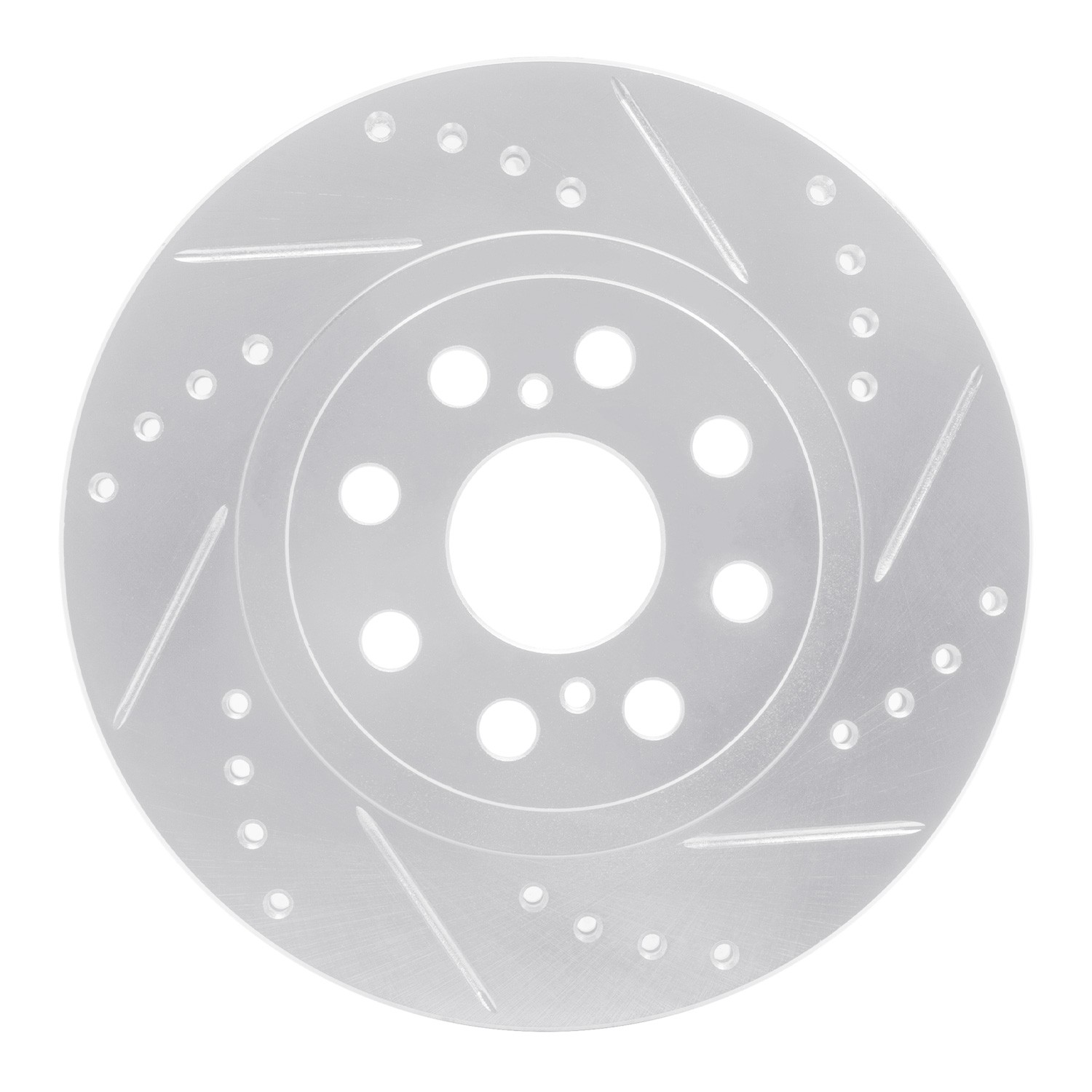 DYN 631-76073R DFC Brake Rotor - Drilled and Slotted - Silver