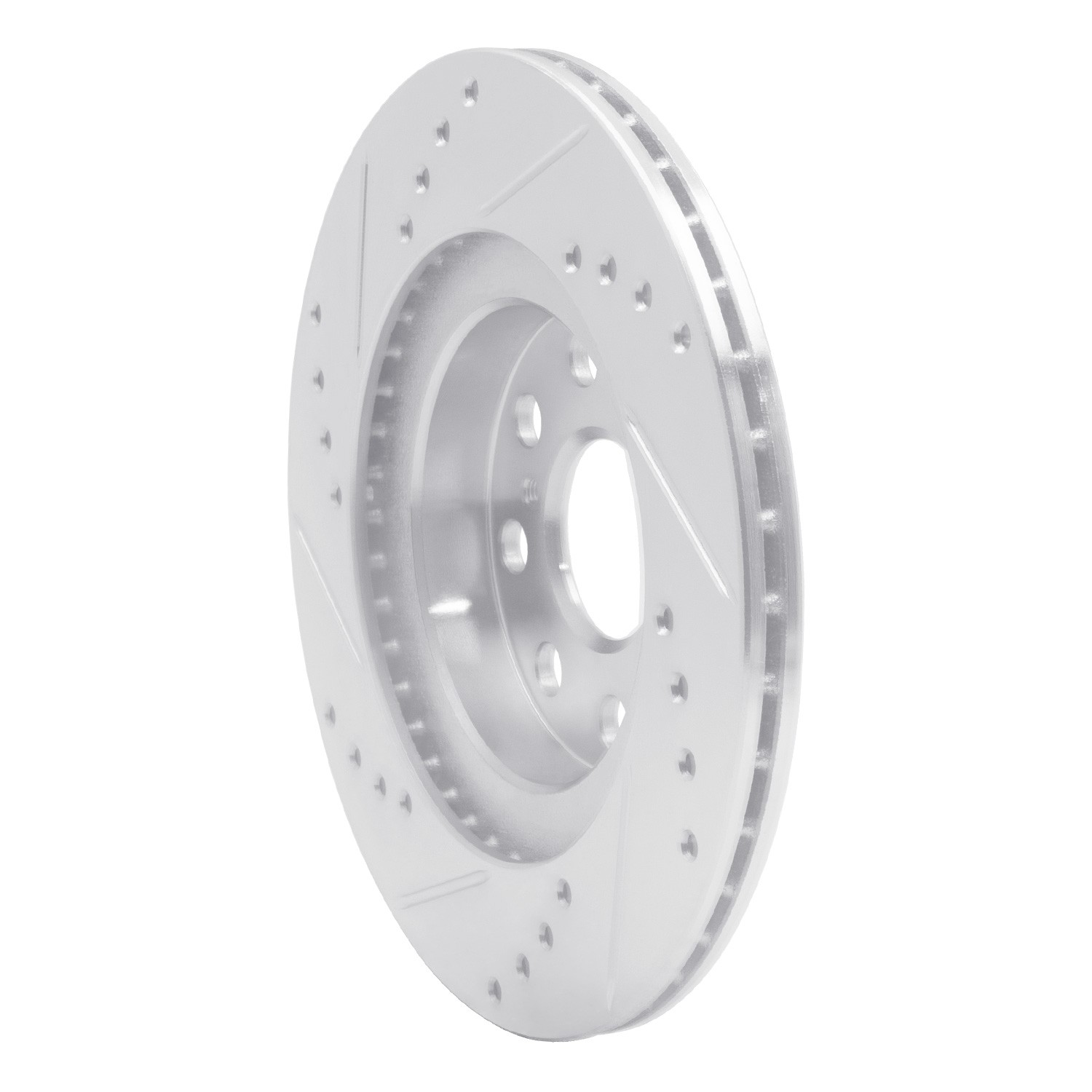 DYN 631-76073R DFC Brake Rotor - Drilled and Slotted - Silver - Image 2