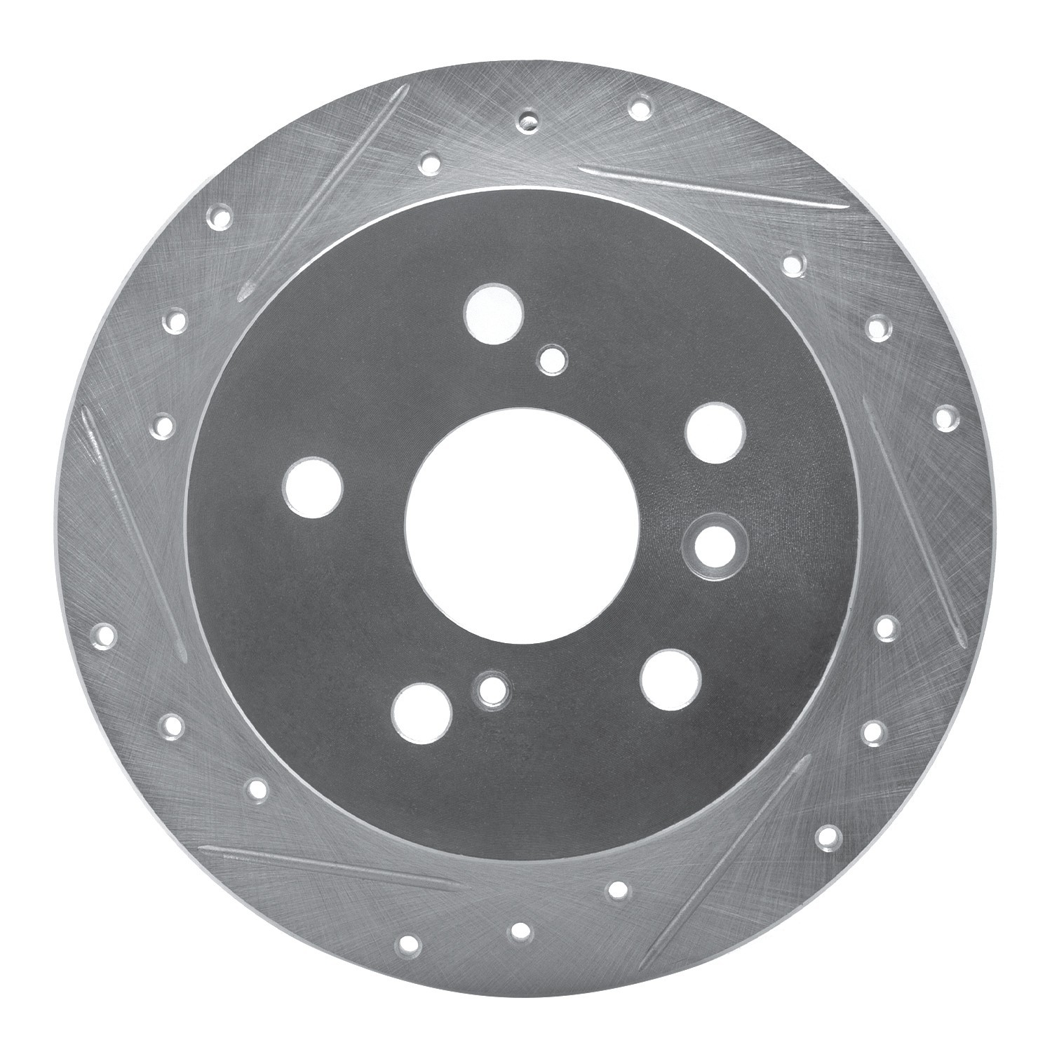 DYN 631-76076L DFC Brake Rotor - Drilled and Slotted - Silver - Image 3