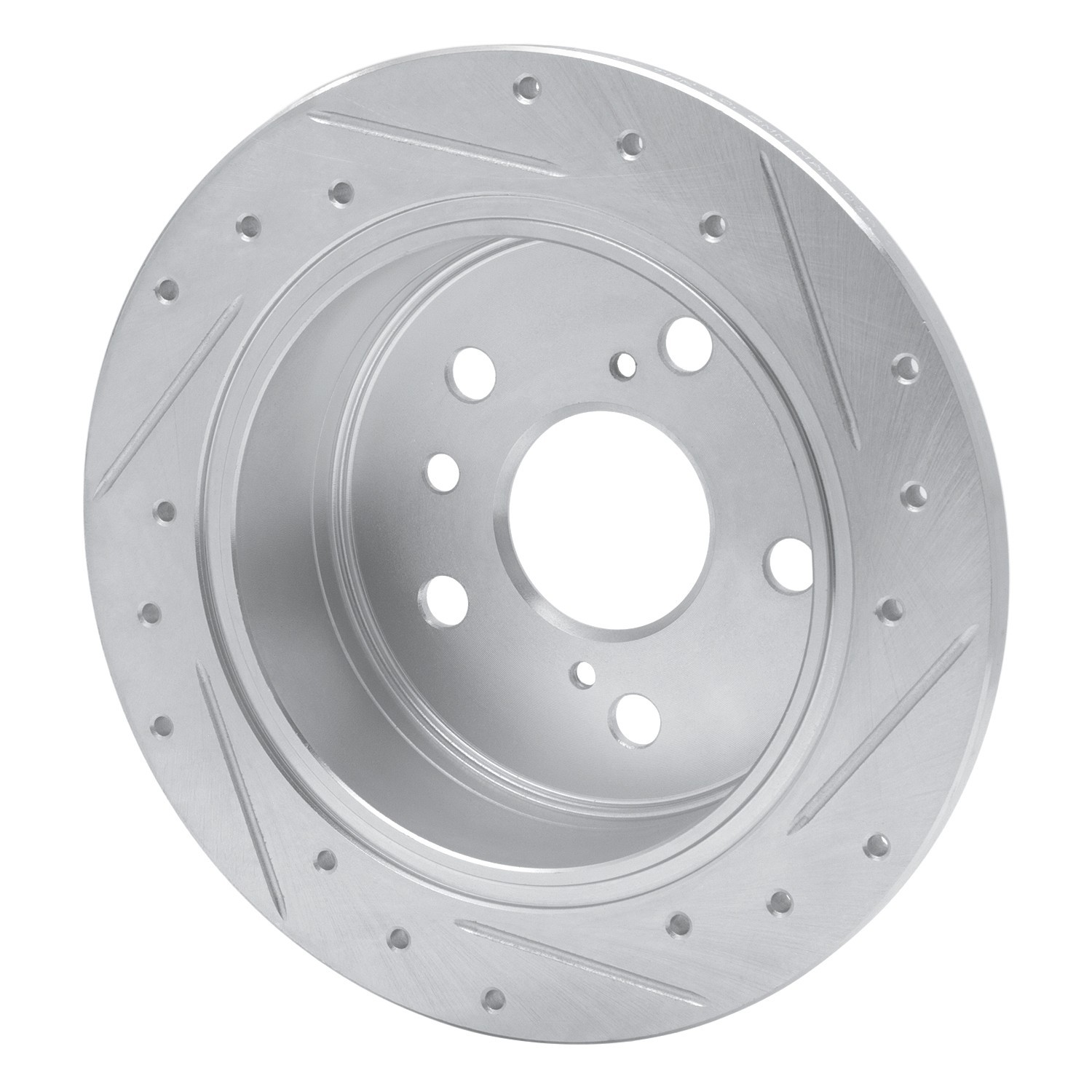 DYN 631-76076L DFC Brake Rotor - Drilled and Slotted - Silver - Image 4