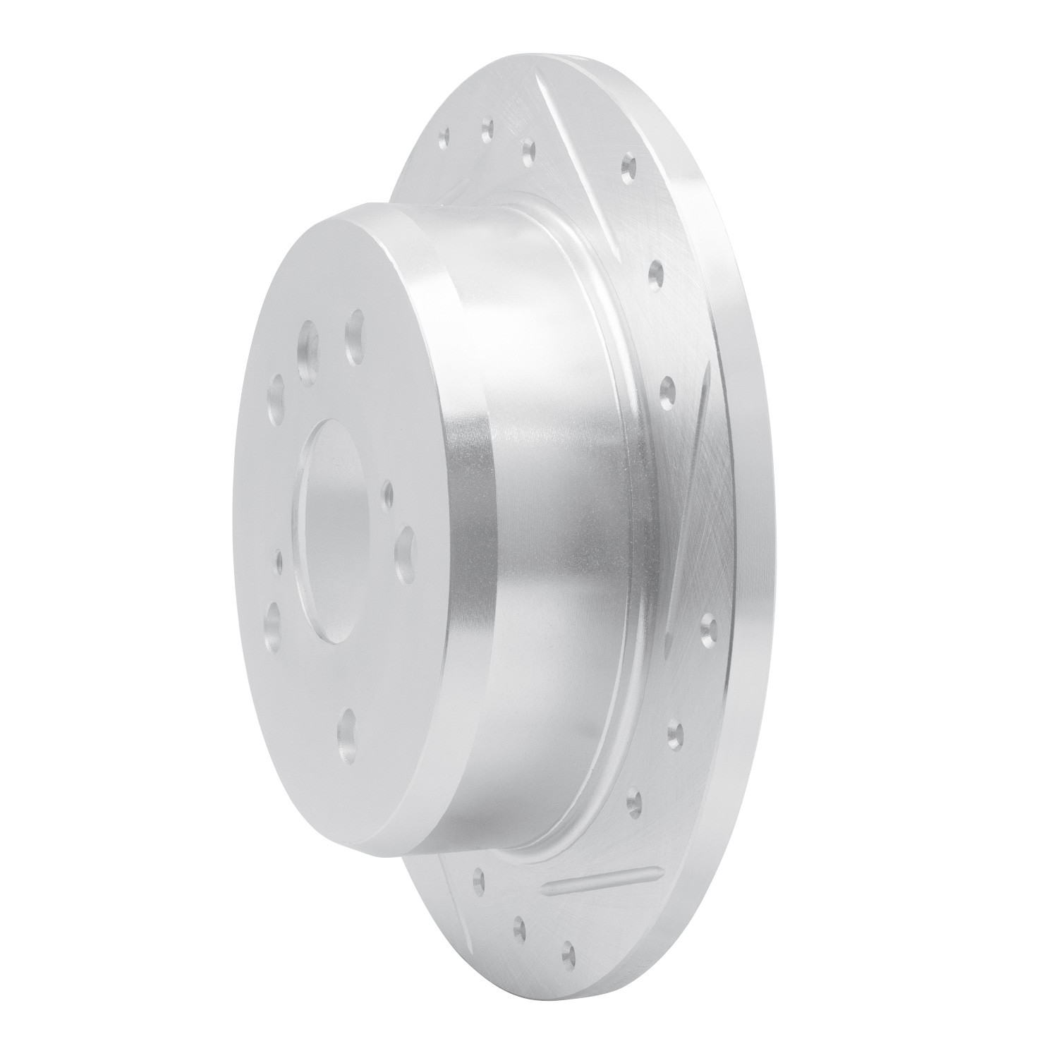 DYN 631-76076R DFC Brake Rotor - Drilled and Slotted - Silver - Image 2