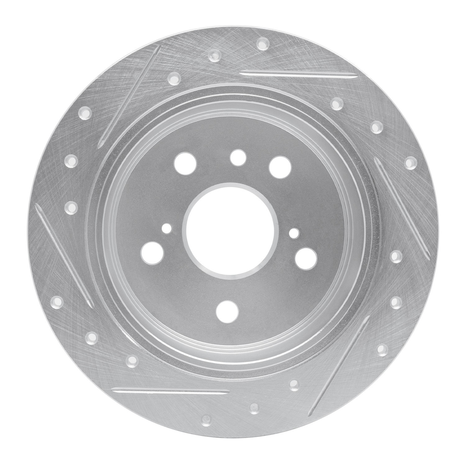 DYN 631-76076R DFC Brake Rotor - Drilled and Slotted - Silver - Image 3