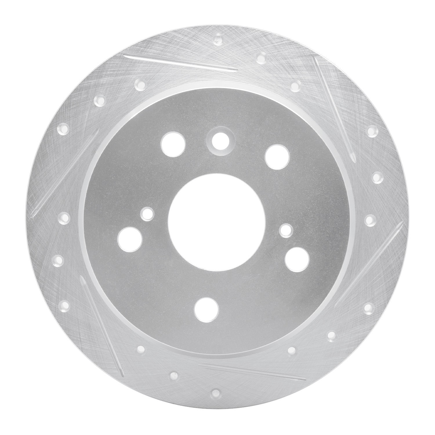 DYN 631-76076R DFC Brake Rotor - Drilled and Slotted - Silver