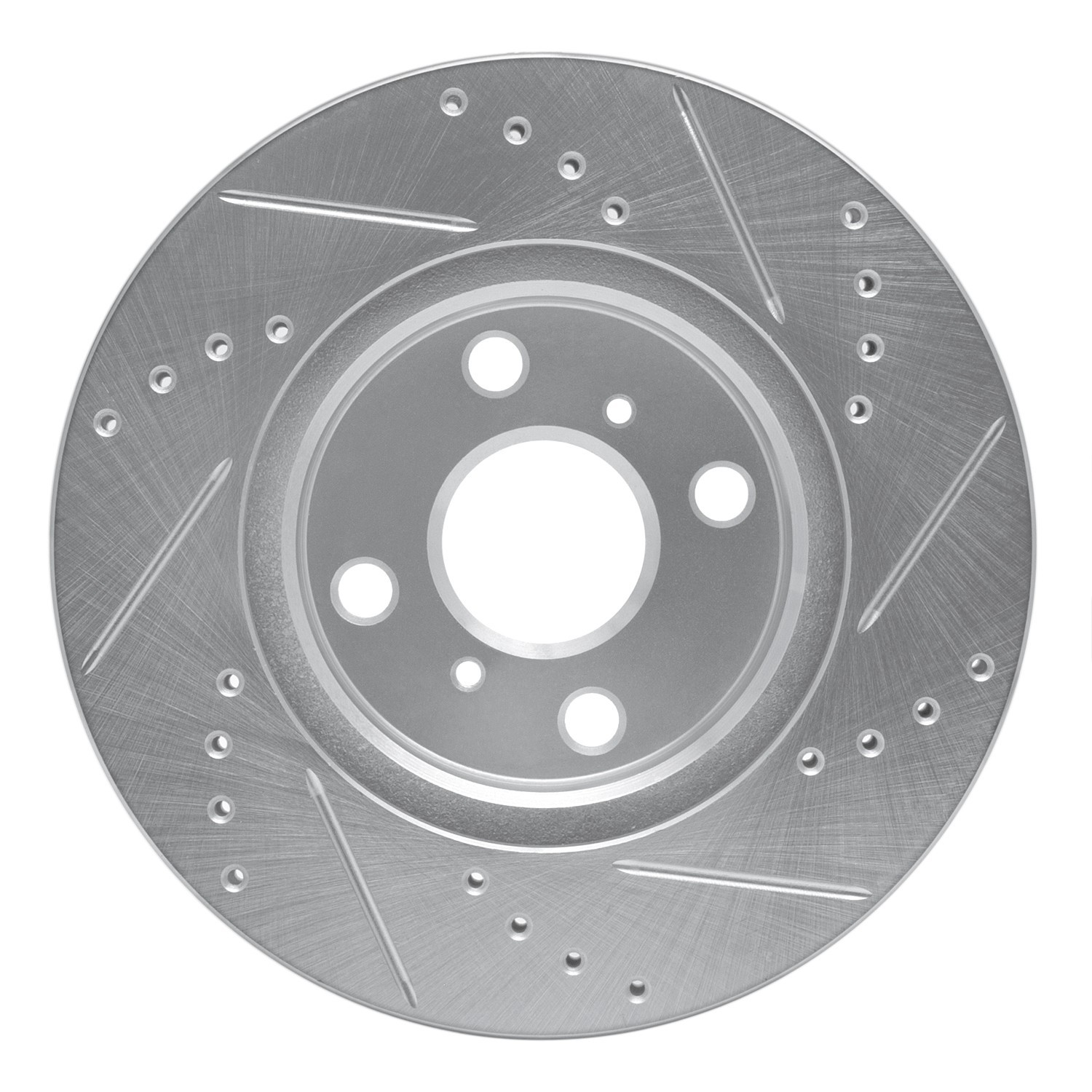 DYN 631-76078L DFC Brake Rotor - Drilled and Slotted - Silver - Image 4