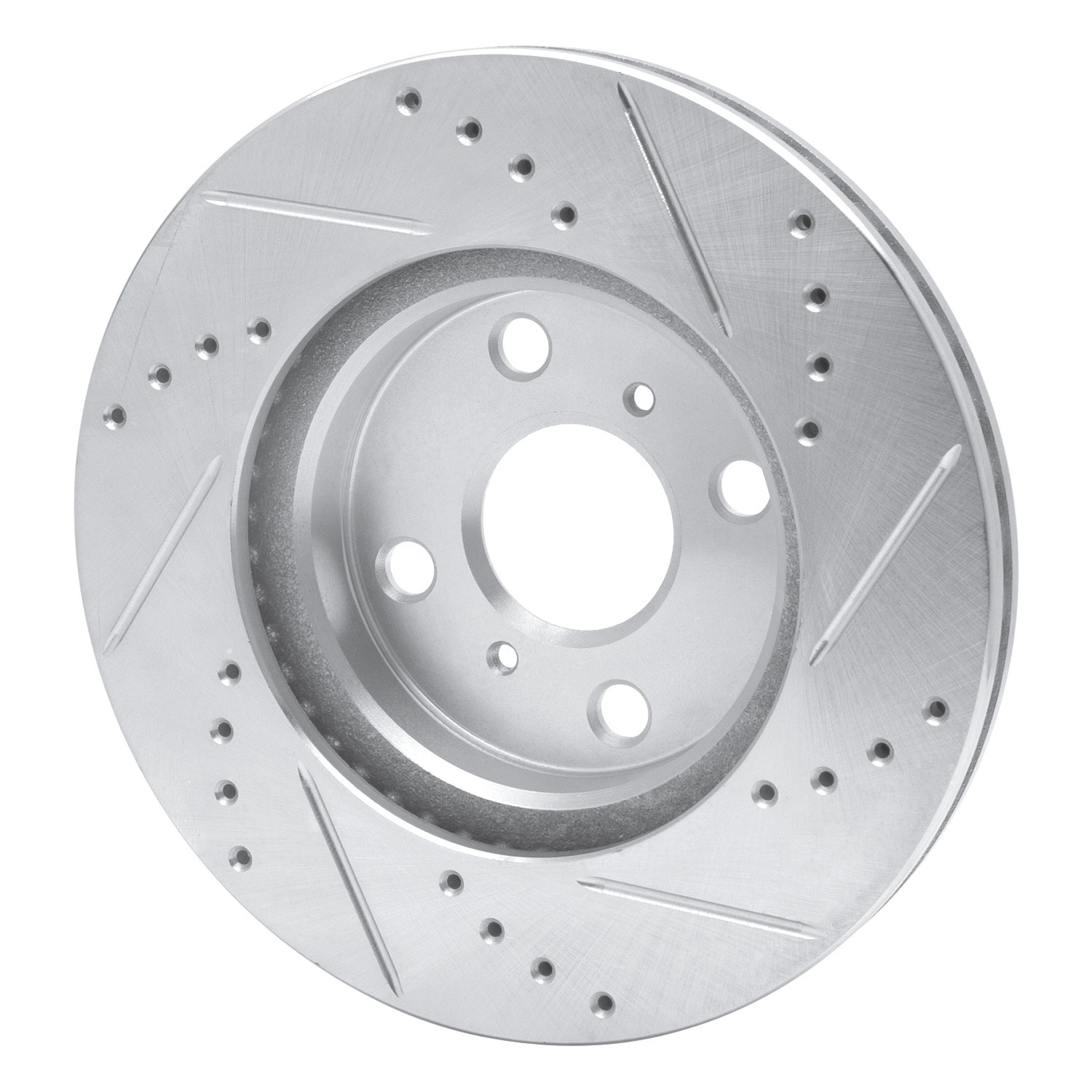 DYN 631-76078L DFC Brake Rotor - Drilled and Slotted - Silver - Image 2