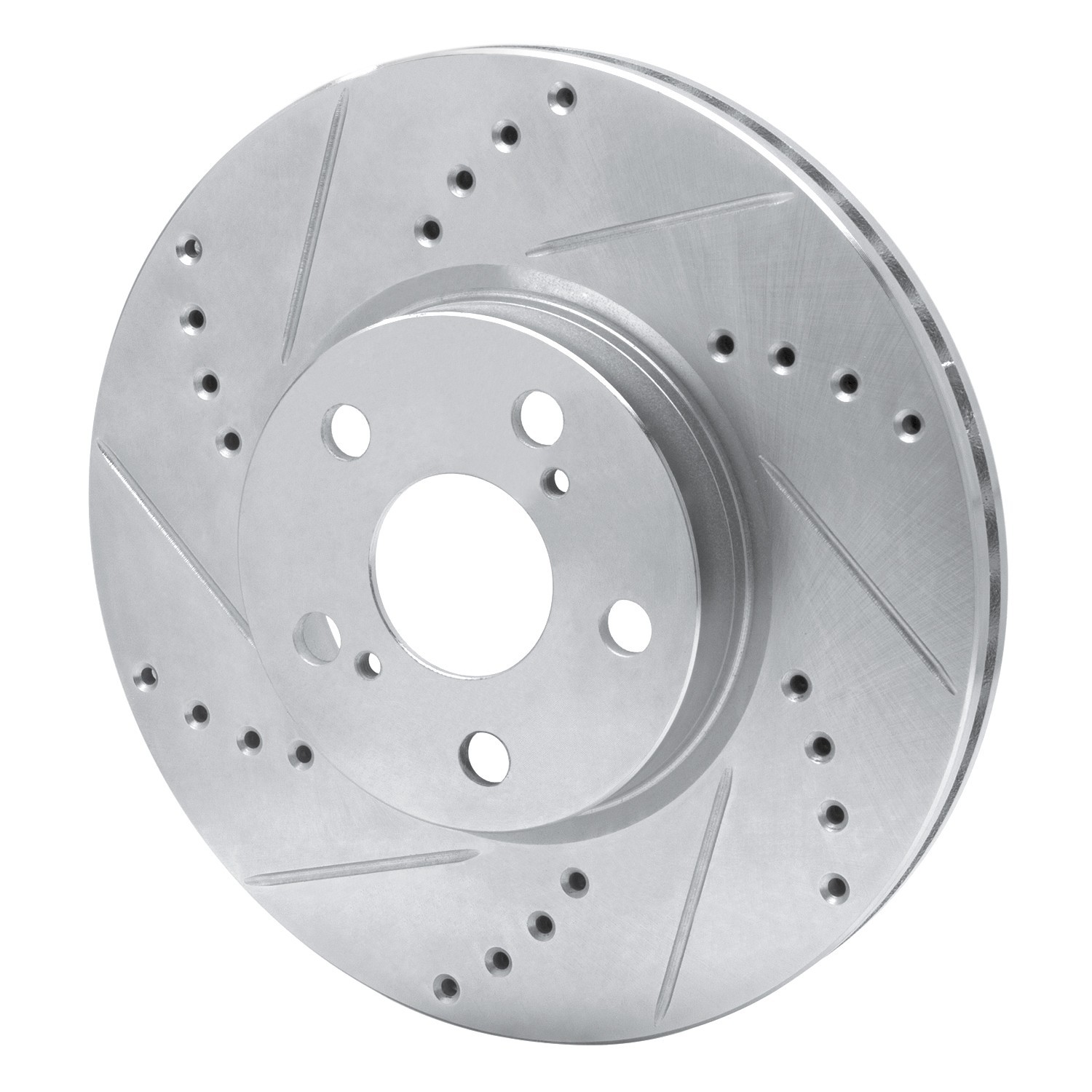 DYN 631-76081L DFC Brake Rotor - Drilled and Slotted - Silver - Image 4