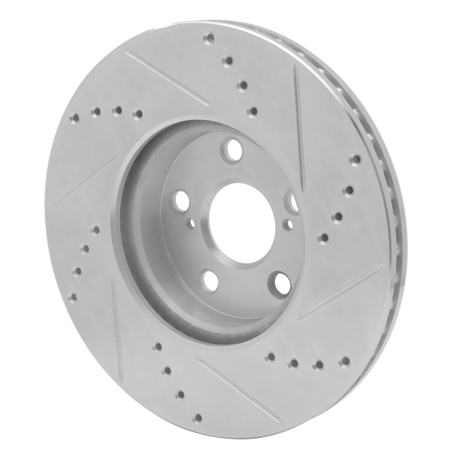 DYN 631-76081L DFC Brake Rotor - Drilled and Slotted - Silver - Image 3