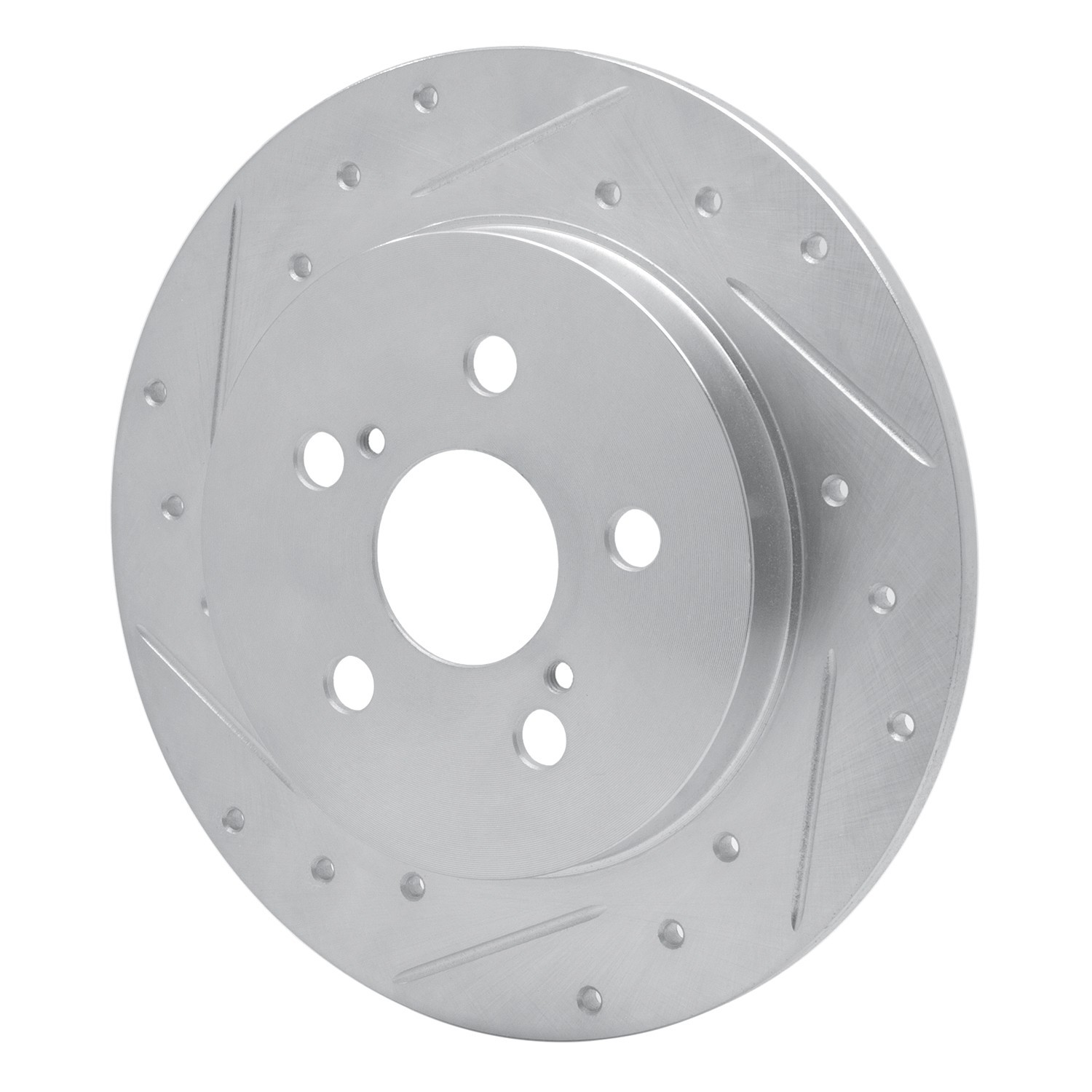 DYN 631-76083L DFC Brake Rotor - Drilled and Slotted - Silver - Image 3