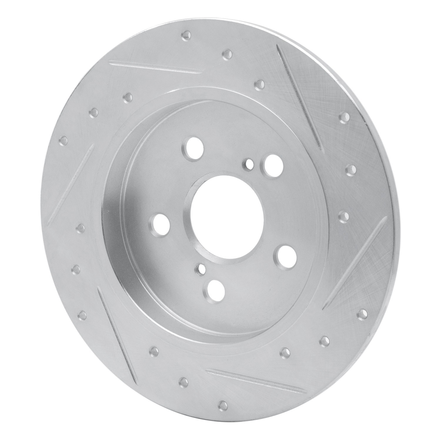 DYN 631-76083L DFC Brake Rotor - Drilled and Slotted - Silver - Image 2