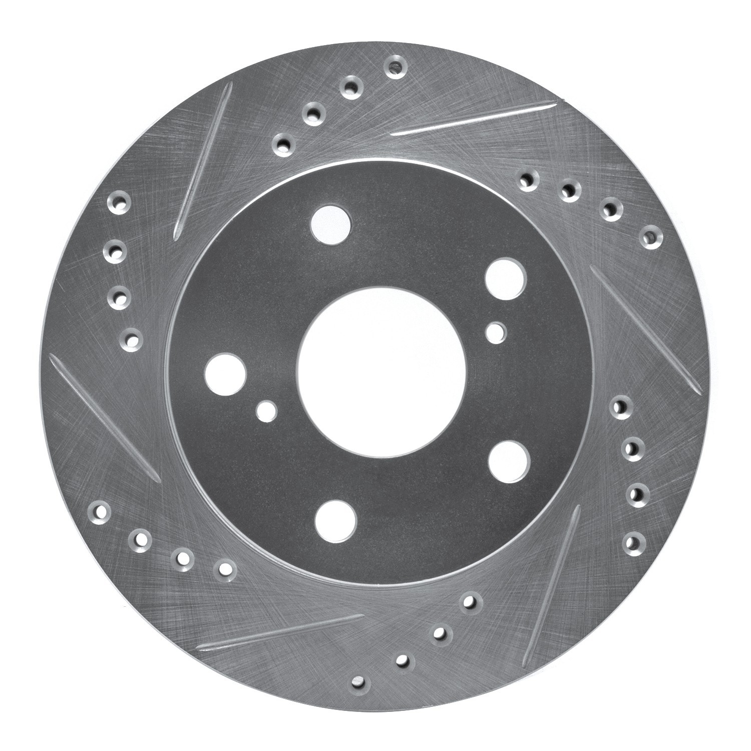 DYN 631-76108L DFC Brake Rotor - Drilled and Slotted - Silver