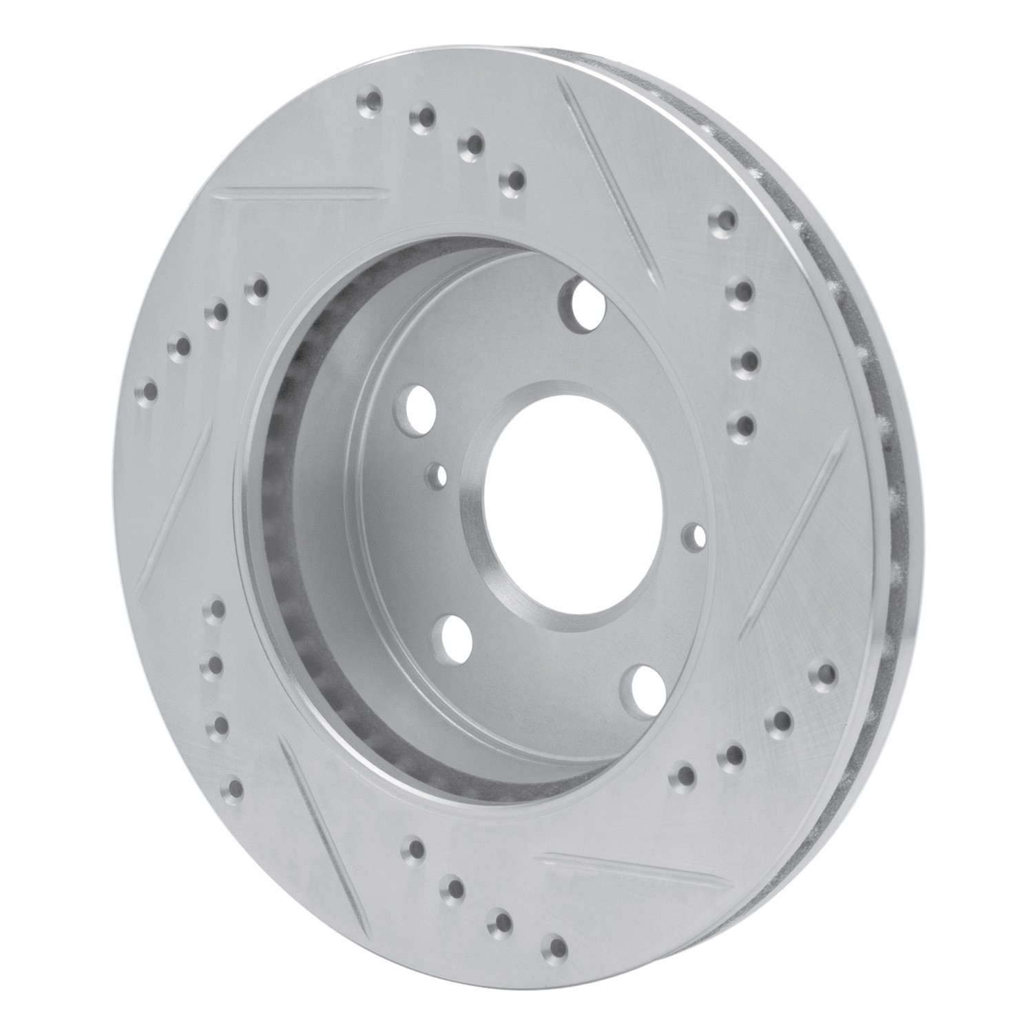 DYN 631-76108L DFC Brake Rotor - Drilled and Slotted - Silver - Image 2