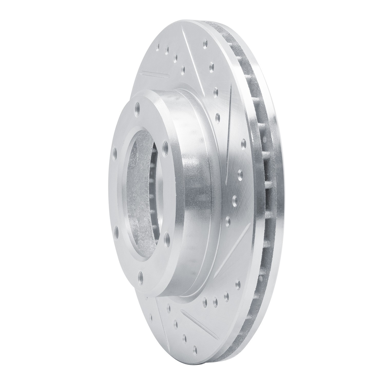 DYN 631-76110R DFC Brake Rotor - Drilled and Slotted - Silver - Image 3