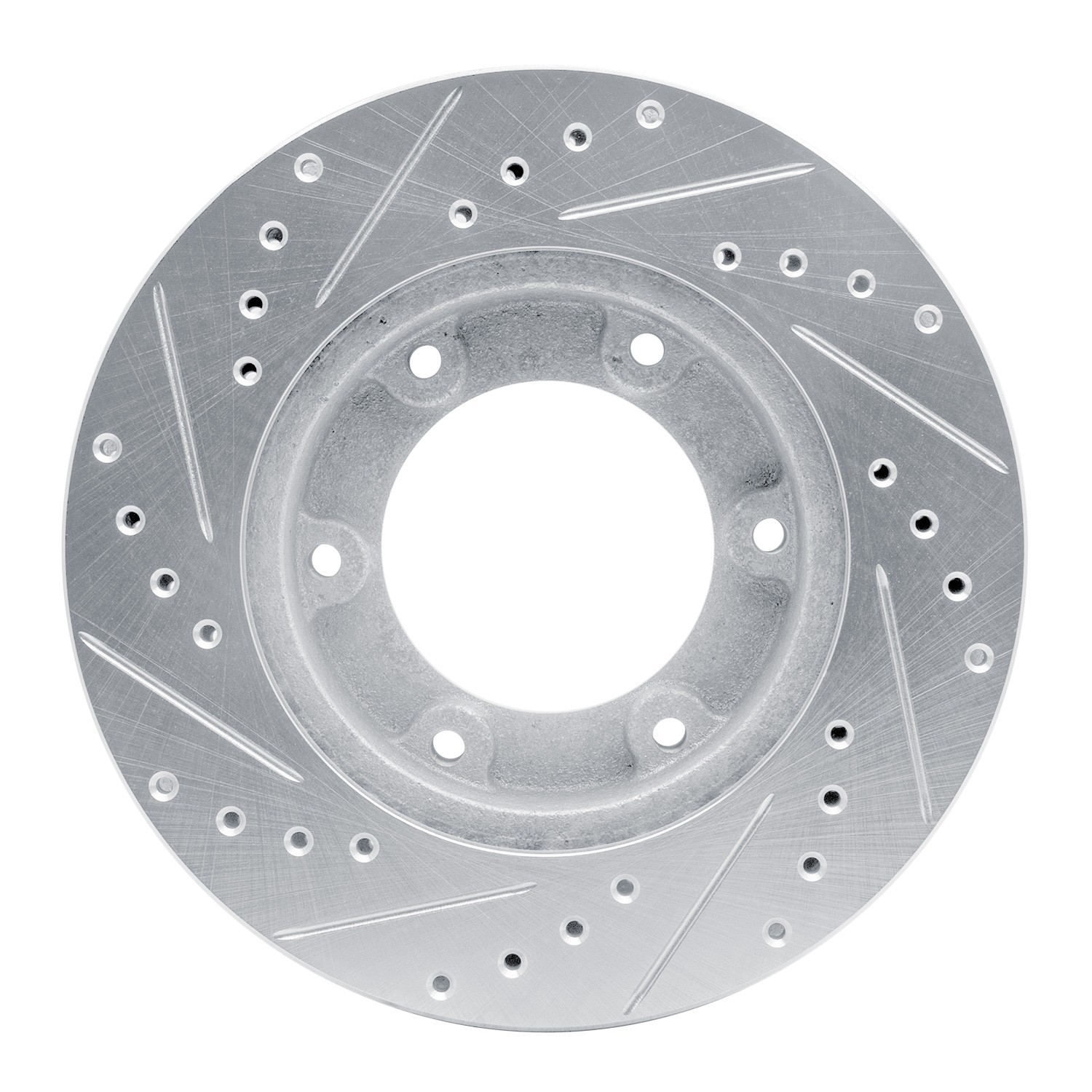 DYN 631-76110R DFC Brake Rotor - Drilled and Slotted - Silver - Image 4