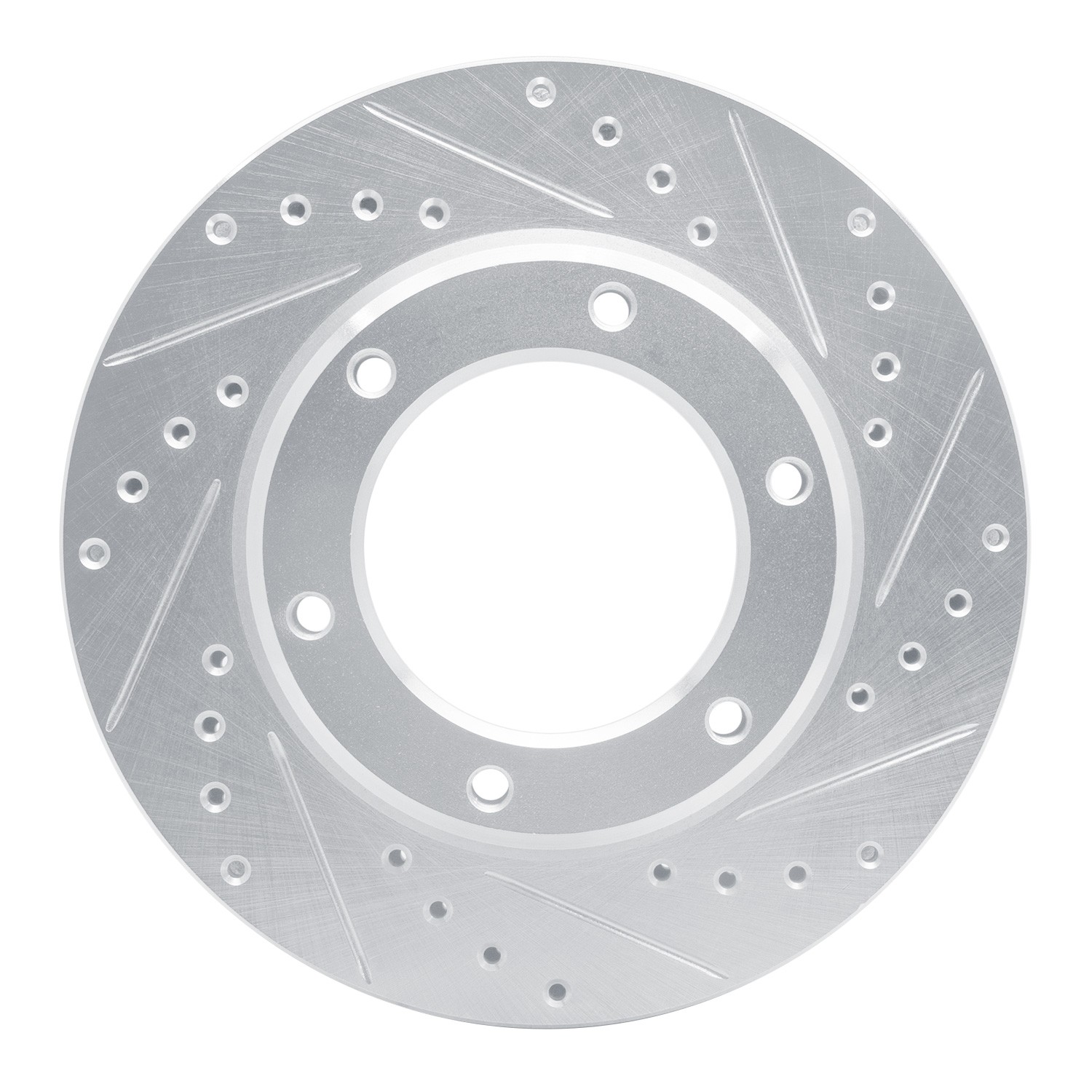 DYN 631-76110R DFC Brake Rotor - Drilled and Slotted - Silver