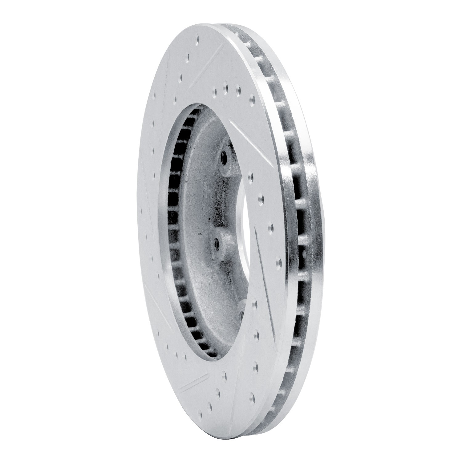 DYN 631-76110R DFC Brake Rotor - Drilled and Slotted - Silver - Image 2