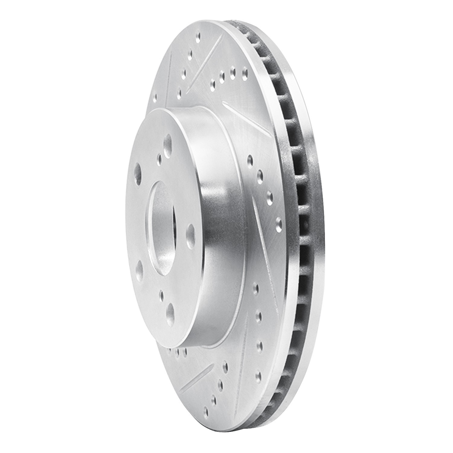 DYN 631-76111L DFC Brake Rotor - Drilled and Slotted - Silver - Image 3